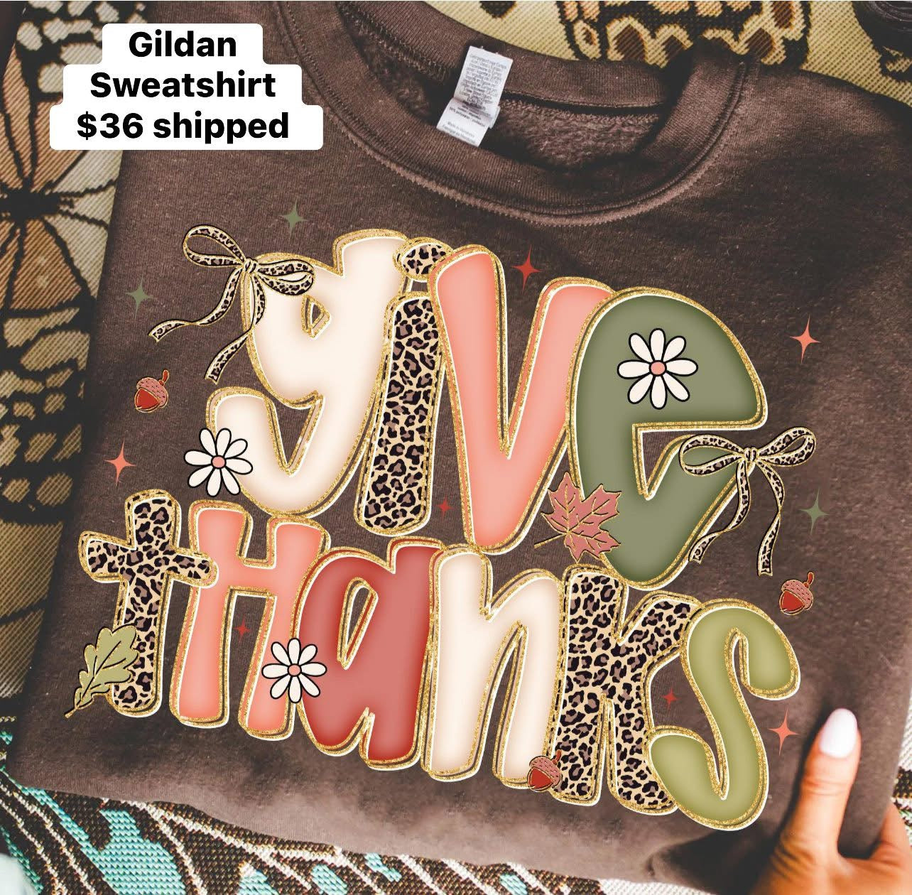 Give Thanks bubbles letters & Bows