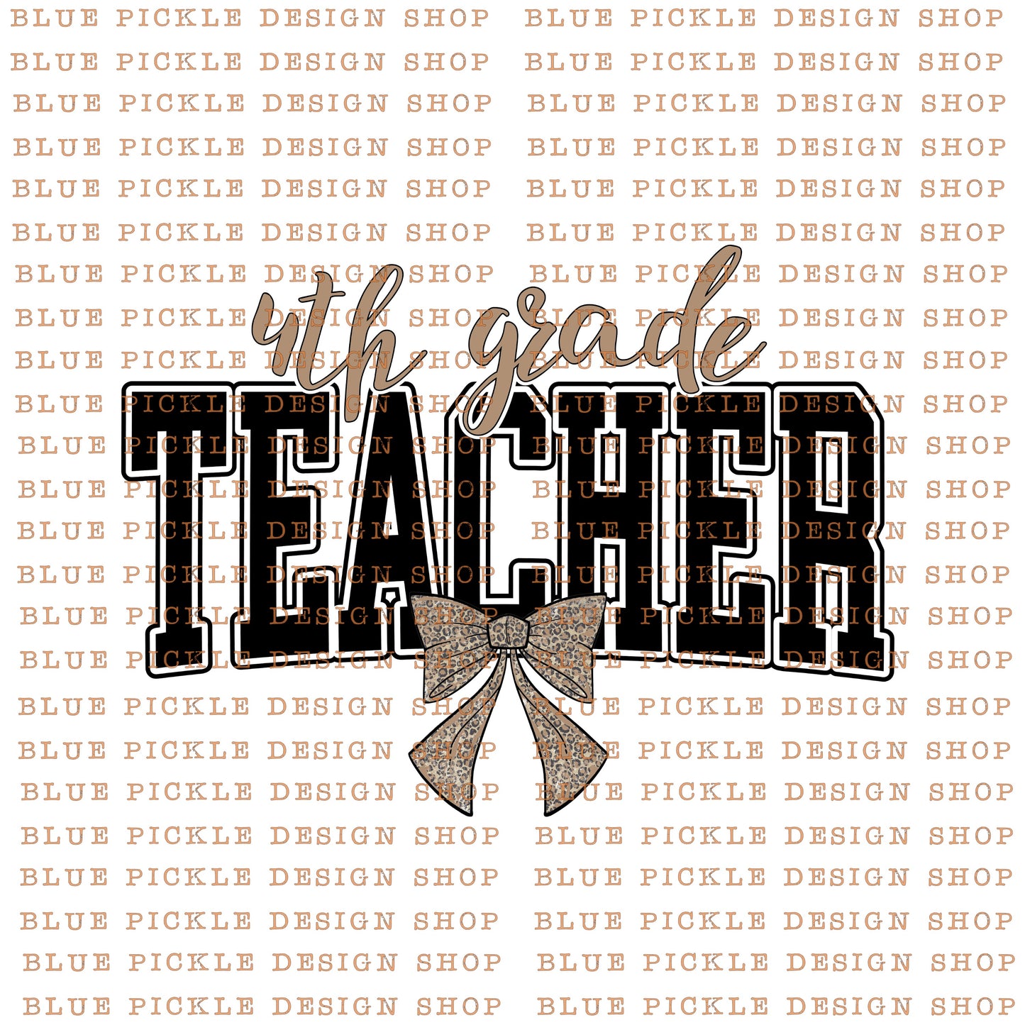 Teacher Leopard Bow - DIGITAL DESIGN- INSTANT DOWNLOAD