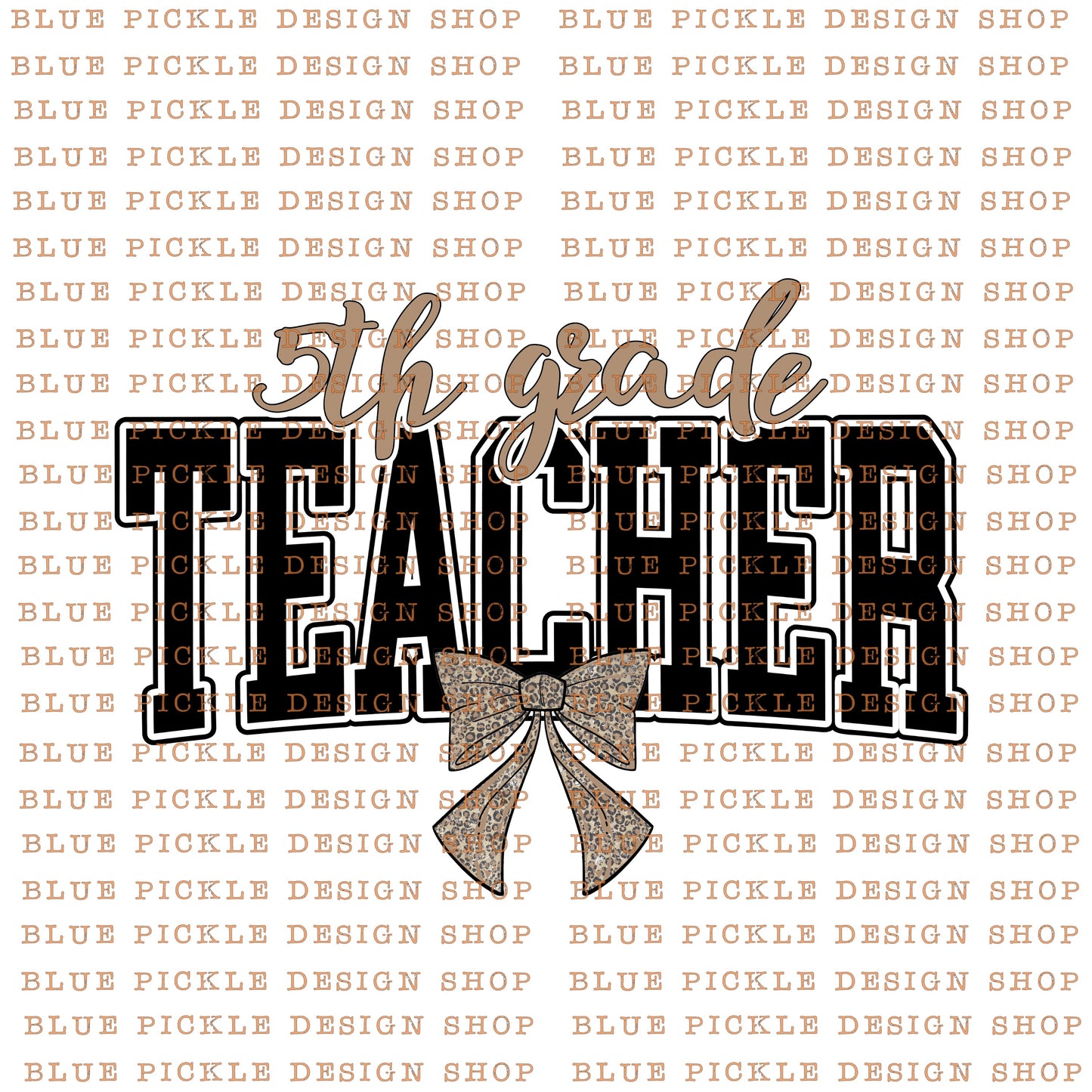 Teacher Leopard Bow - DIGITAL DESIGN- INSTANT DOWNLOAD