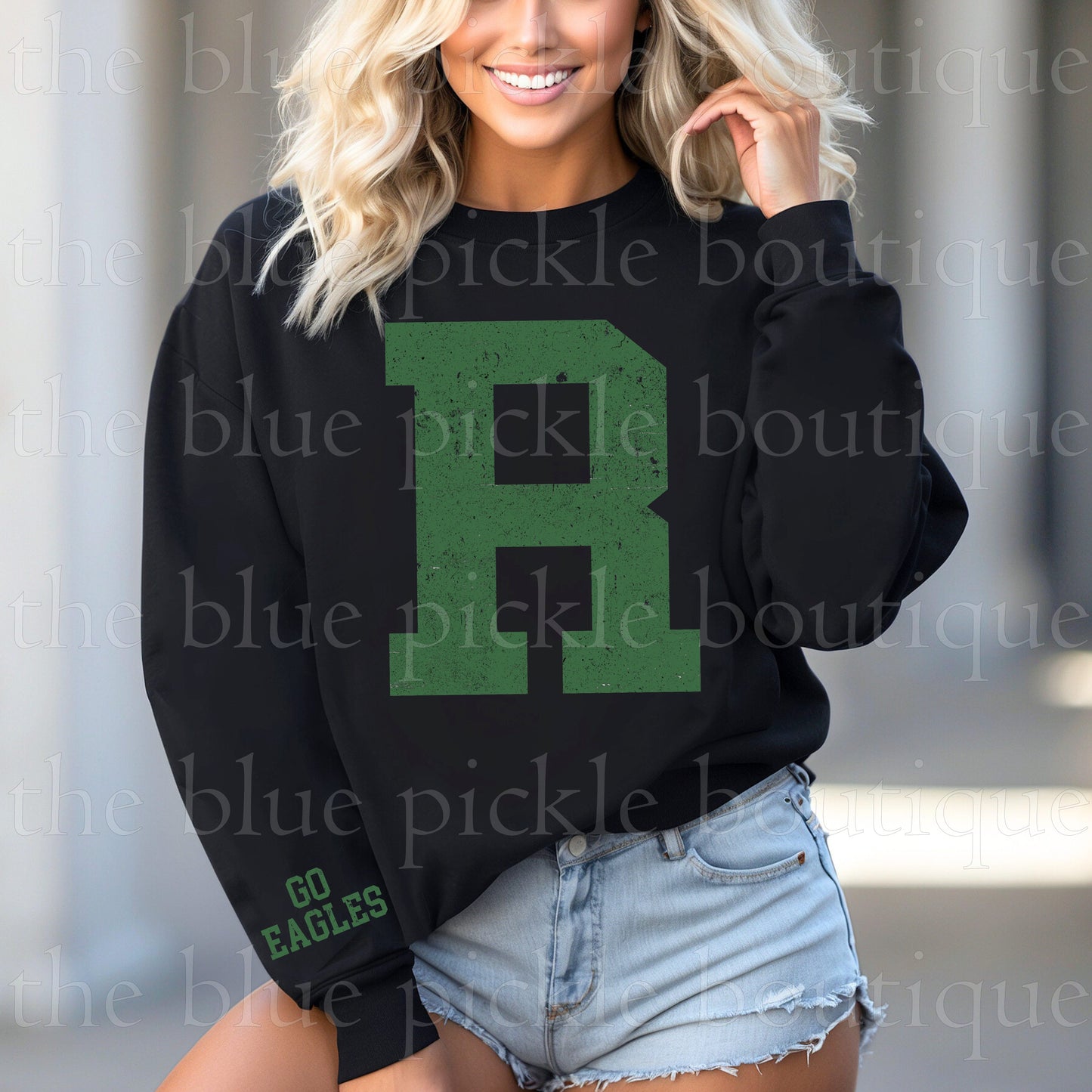 Vintage Distressed School Letter Sweatshirt