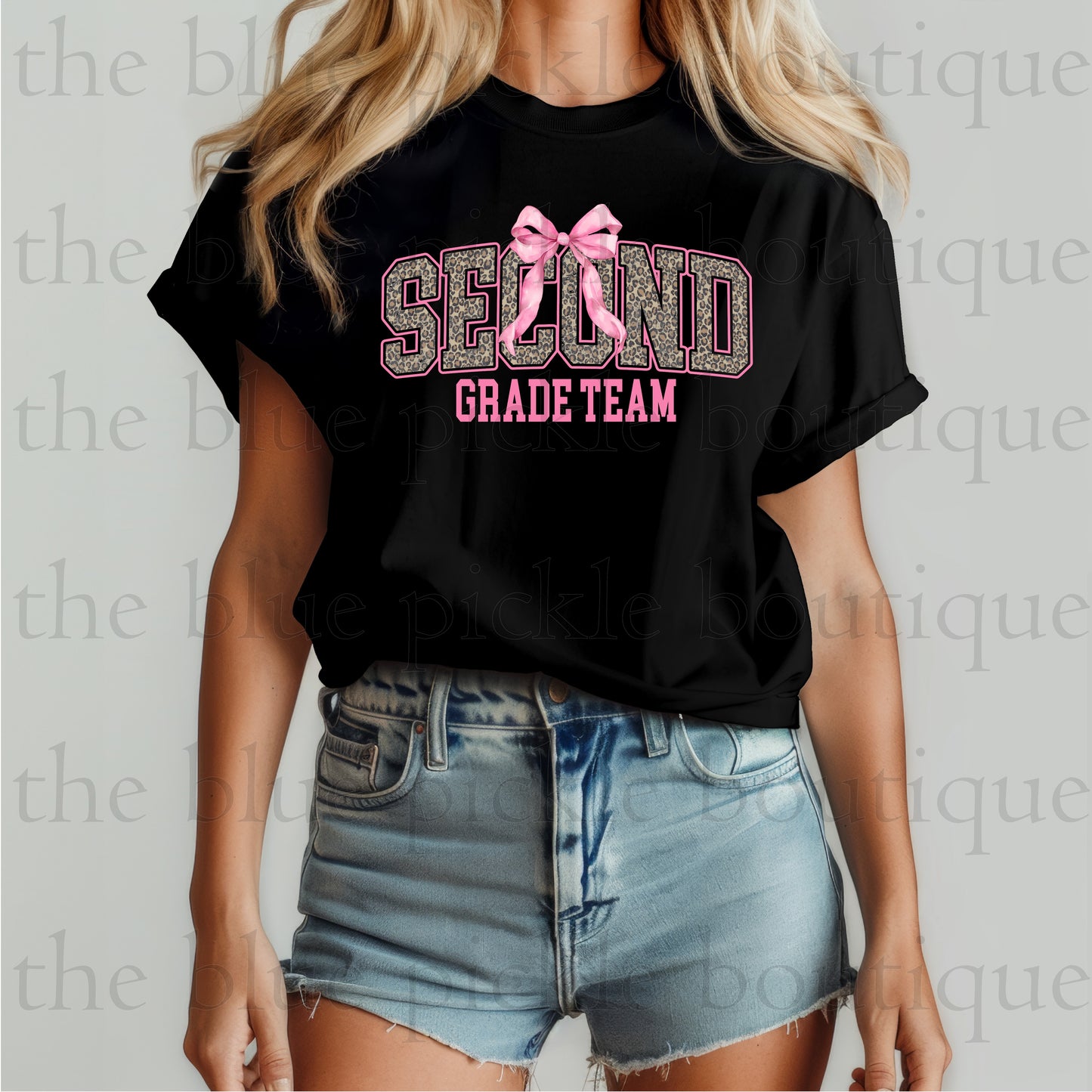 Teacher Team Leopard Print/Bow