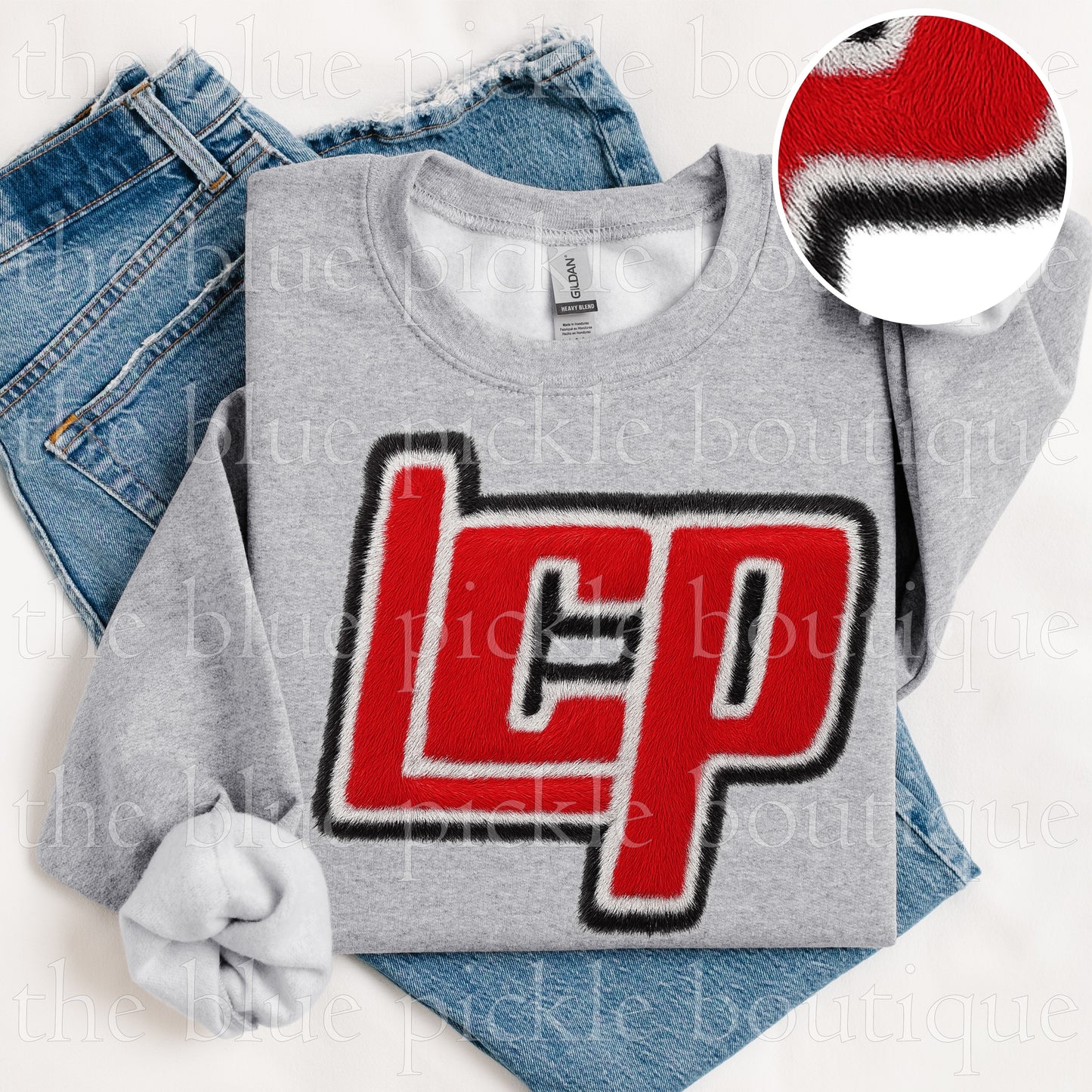 School Logo Faux (fake) Yarn design