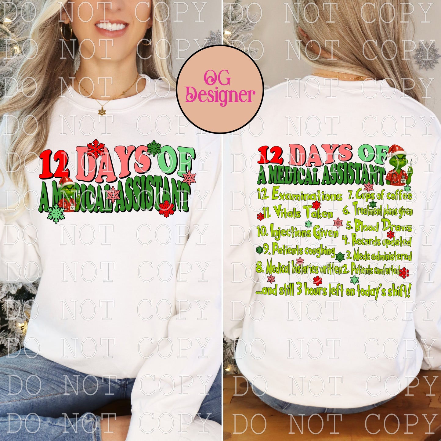 12 Days of A Medical Assistant Christmas - DIGITAL DESIGN- INSTANT DOWNLOAD