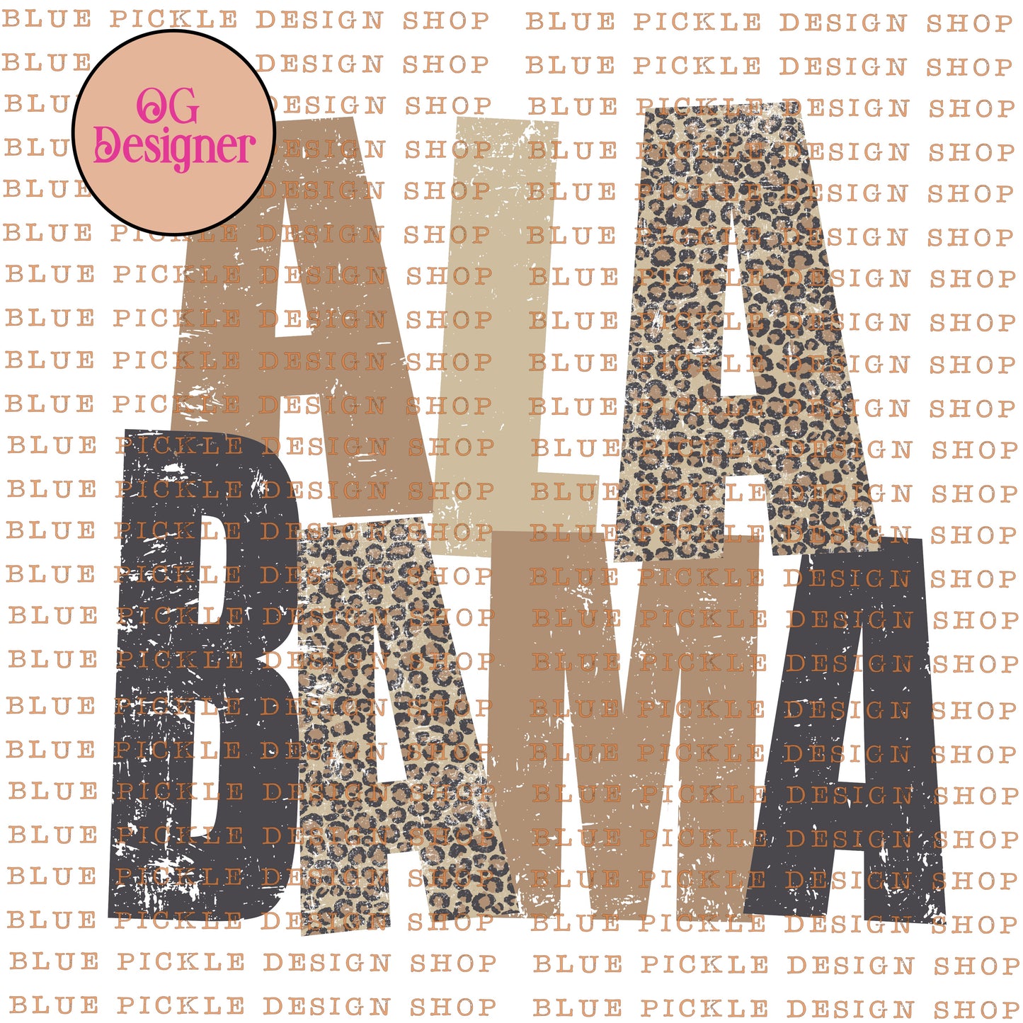 Alabama Distressed Leopard Neutrals - DIGITAL DESIGN