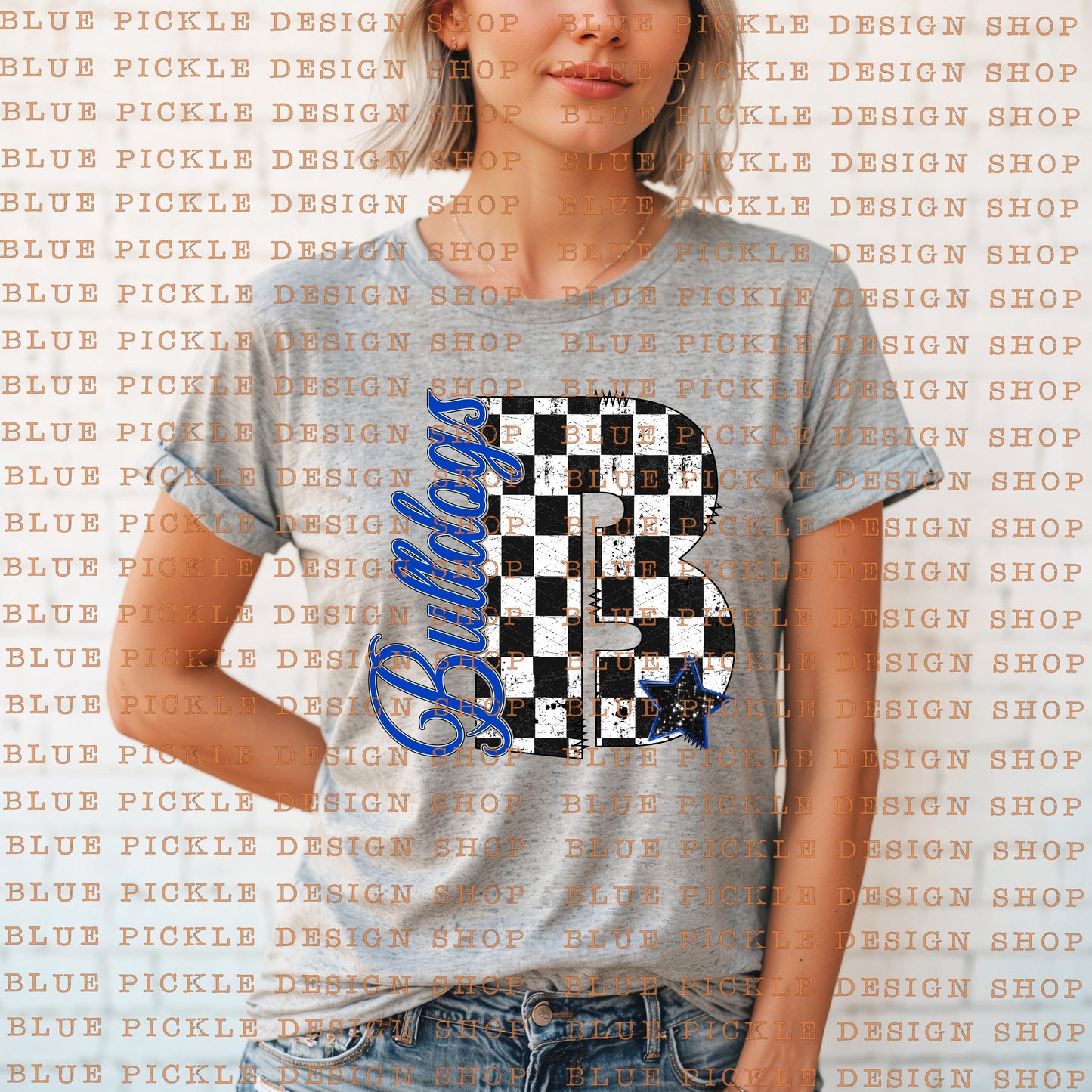 CUSTOM Checkered Star Mascot - DIGITAL DESIGN