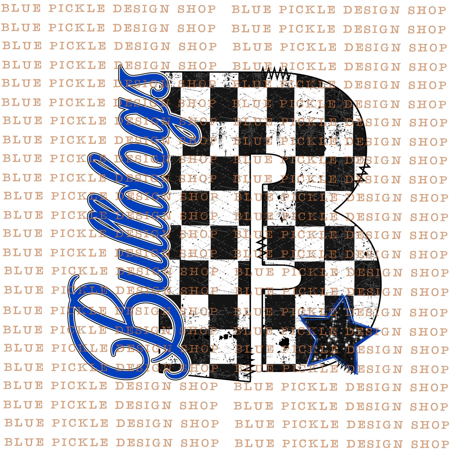 CUSTOM Checkered Star Mascot - DIGITAL DESIGN