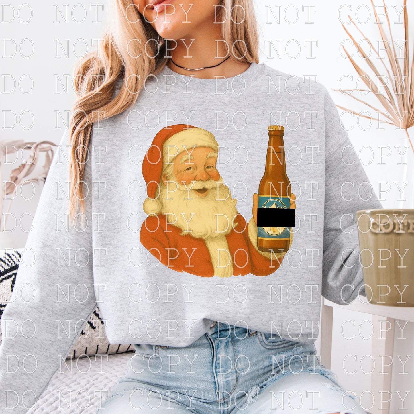 Beer Drinking Santa (busch) - DIGITAL DESIGN- INSTANT DOWNLOAD