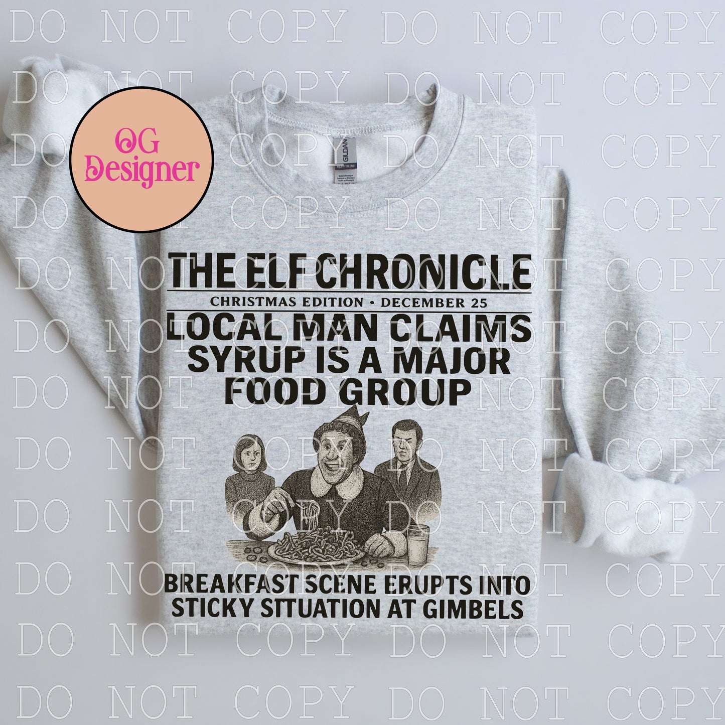 Christmas Newspaper Headlines : Elf Chronicles Syrup - DIGITAL DESIGN- INSTANT DOWNLOAD