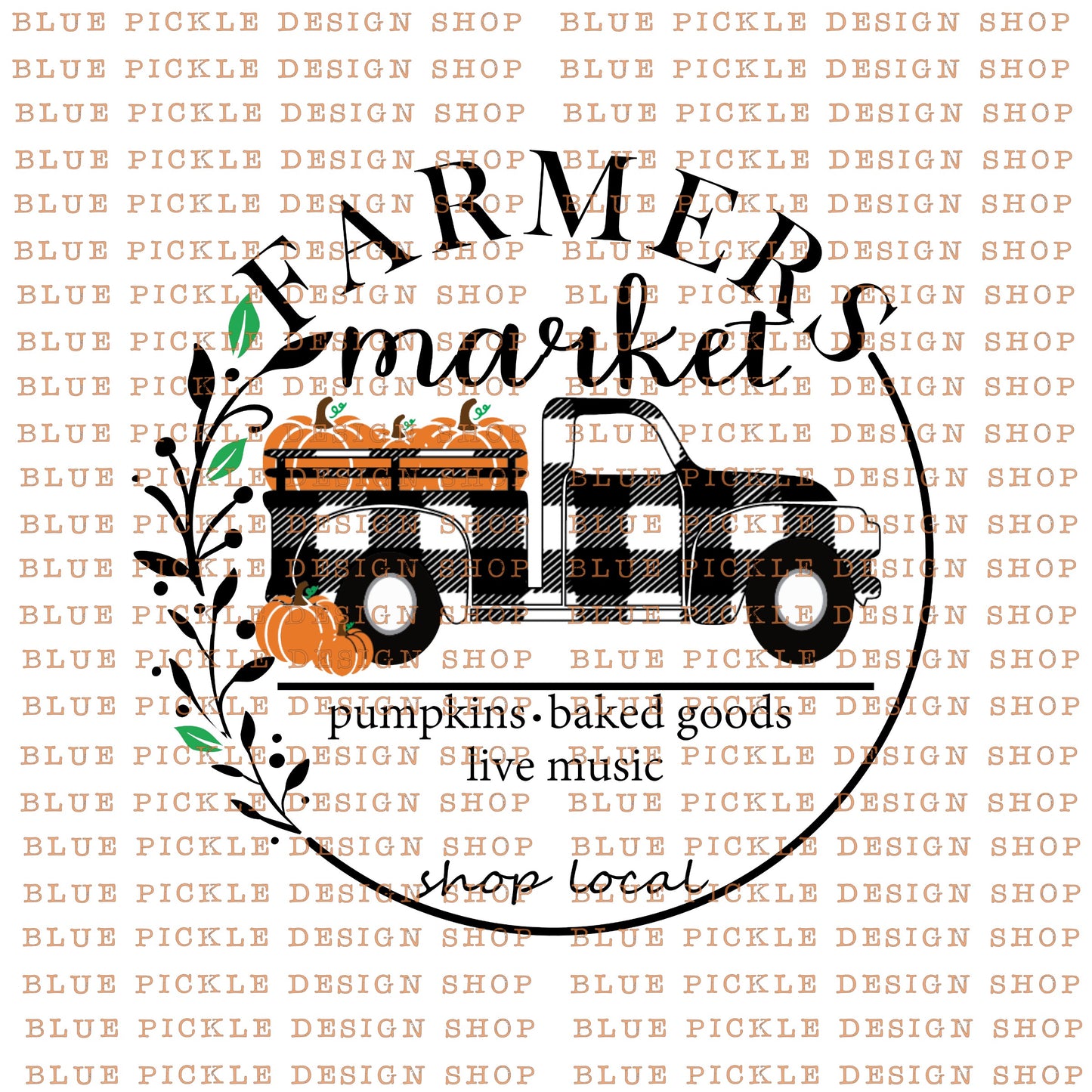 Farmers Market Fall Shop Local - DIGITAL DESIGN- INSTANT DOWNLOAD
