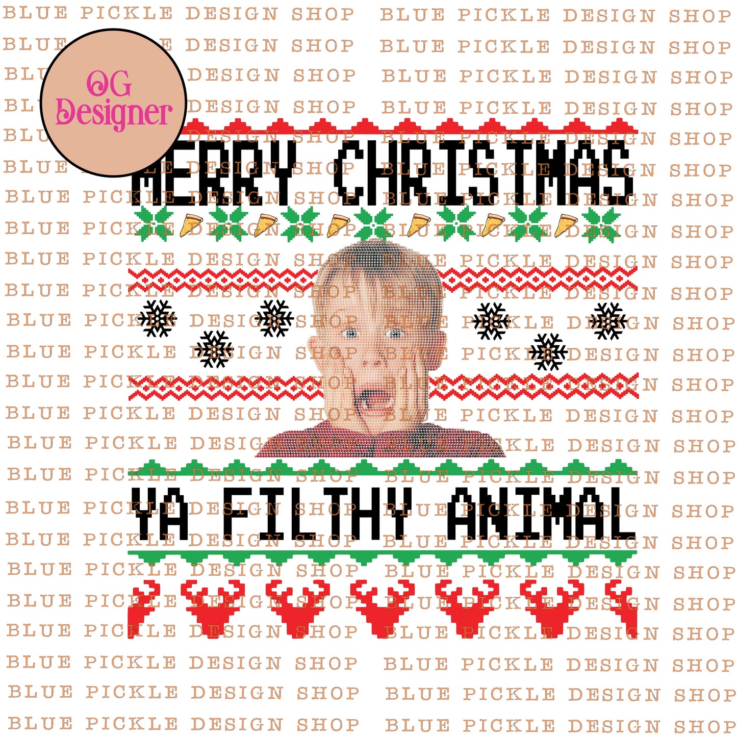 Merry Christmas Ya Filthy Animal - DIGITAL DESIGN - INSTANT DOWNLOAD