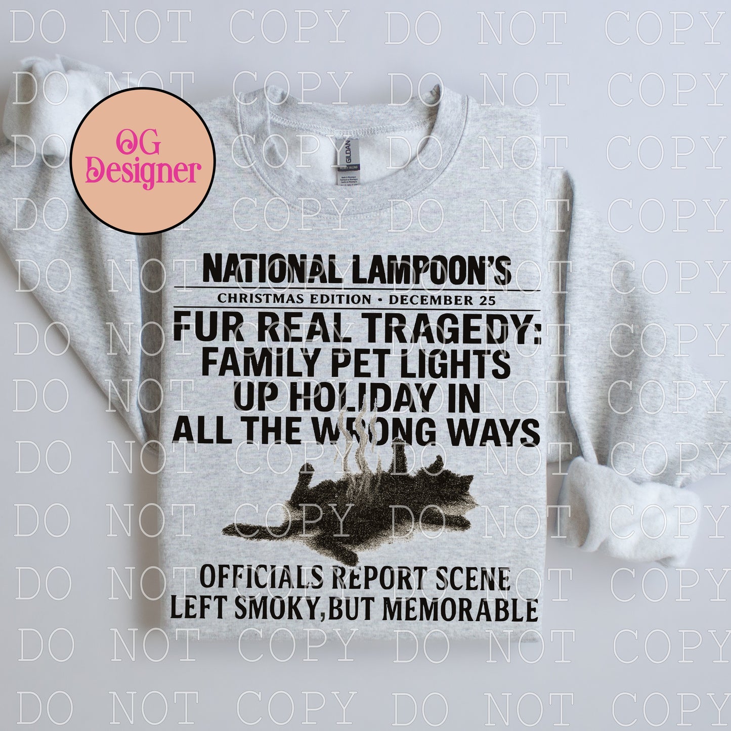 Christmas Newspaper Headlines : Lampoons Fried Pussycat - DIGITAL DESIGN- INSTANT DOWNLOAD