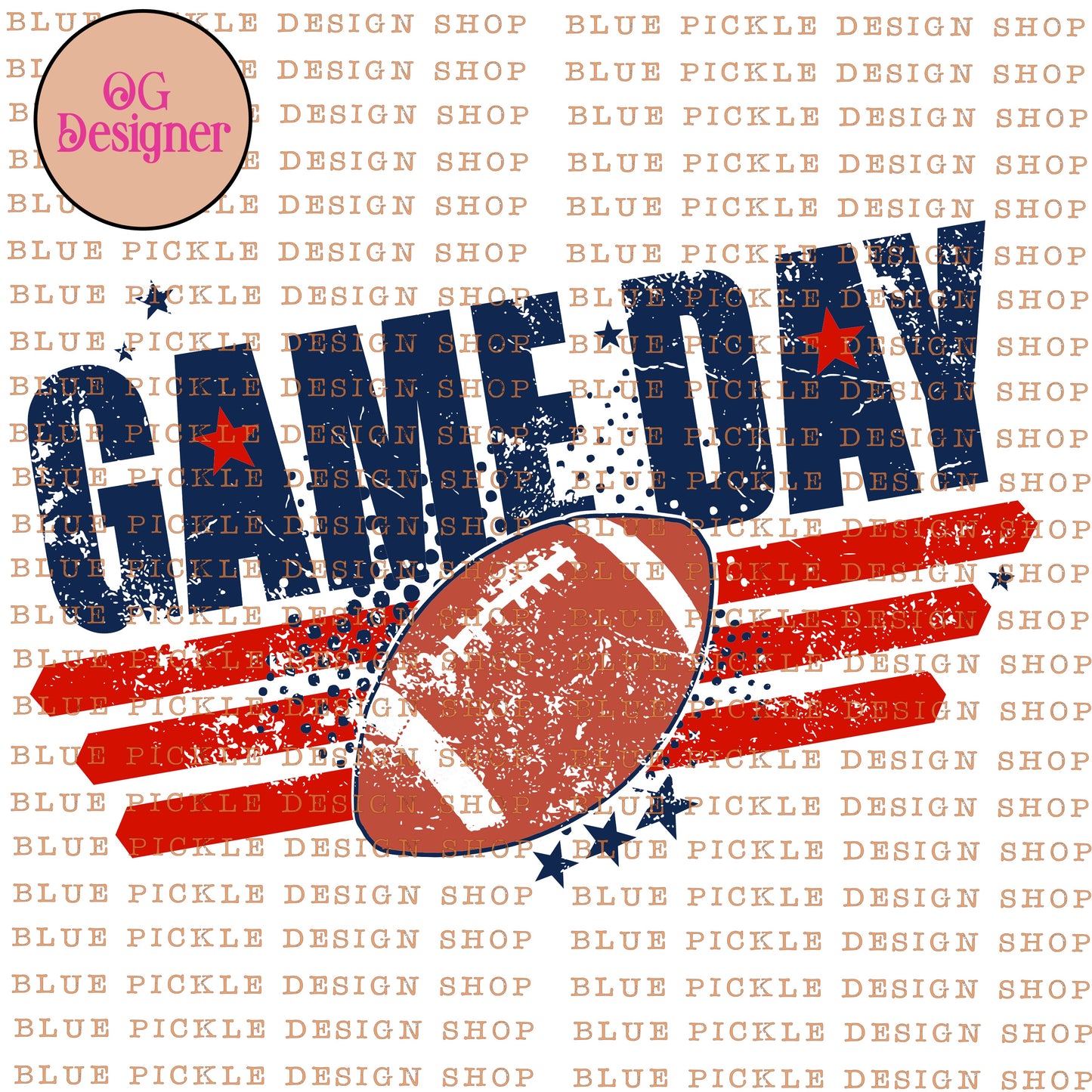 Game Day ~ Navy & Red - DIGITAL DESIGN - INSTANT DOWNLOAD