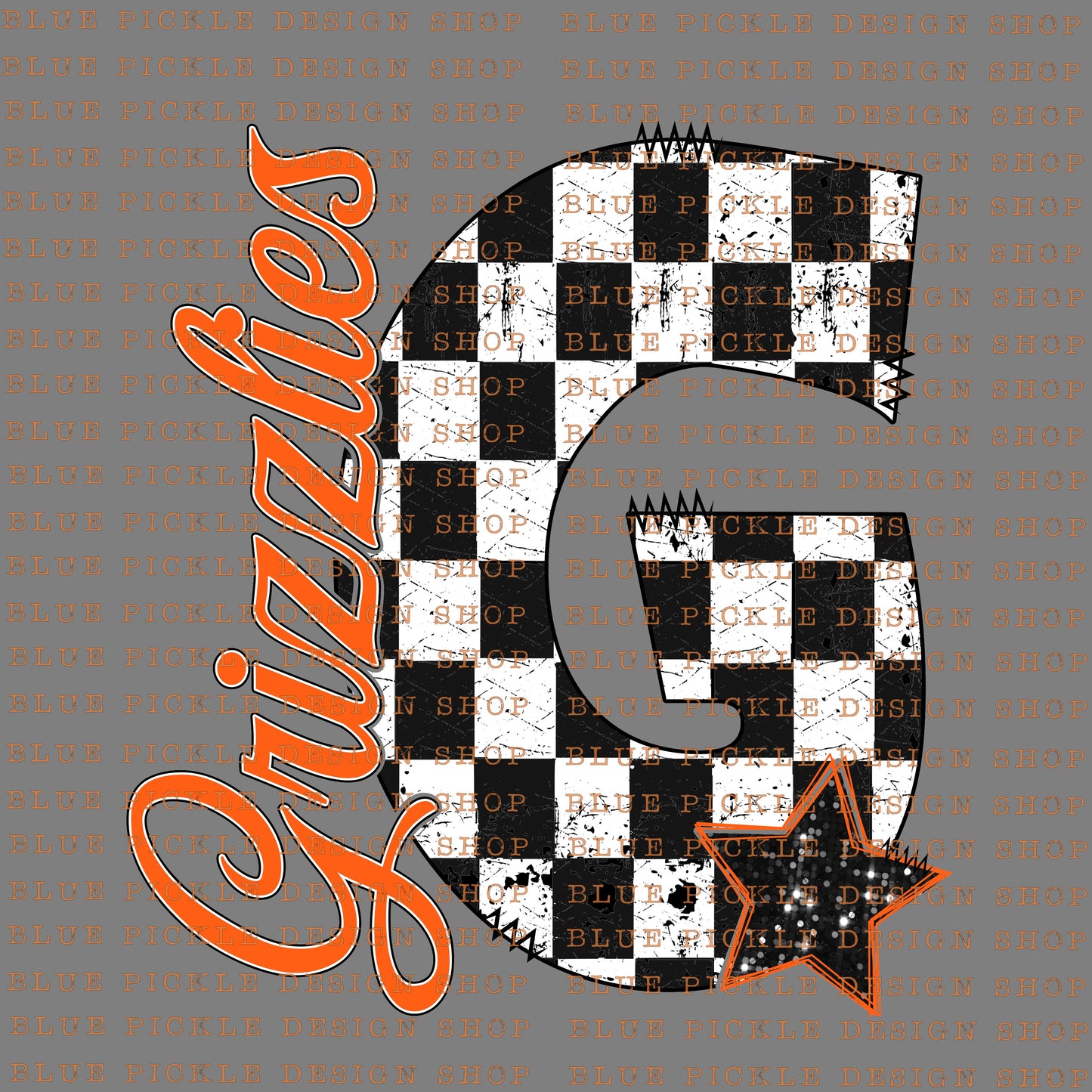 CUSTOM Checkered Star Mascot - DIGITAL DESIGN