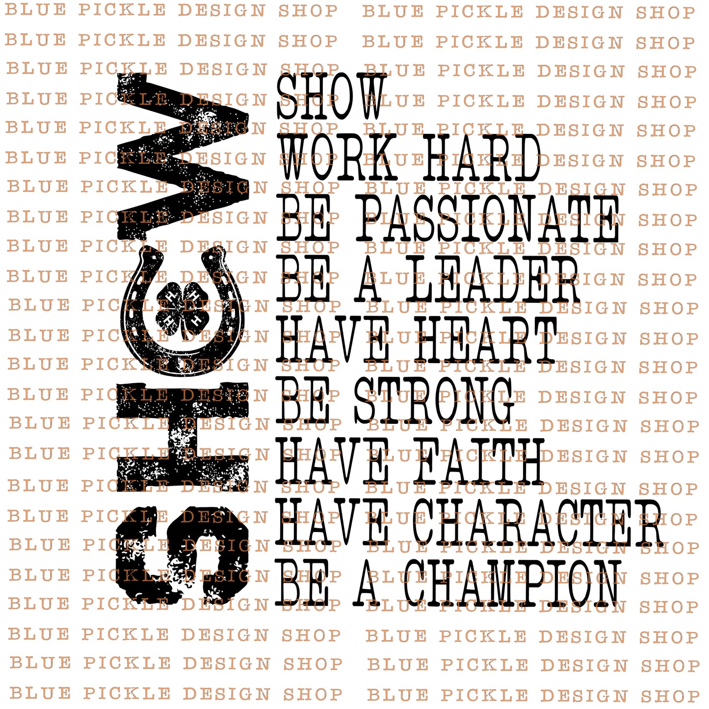 Show Livestock - 4H Horseshoe - DIGITAL DESIGN