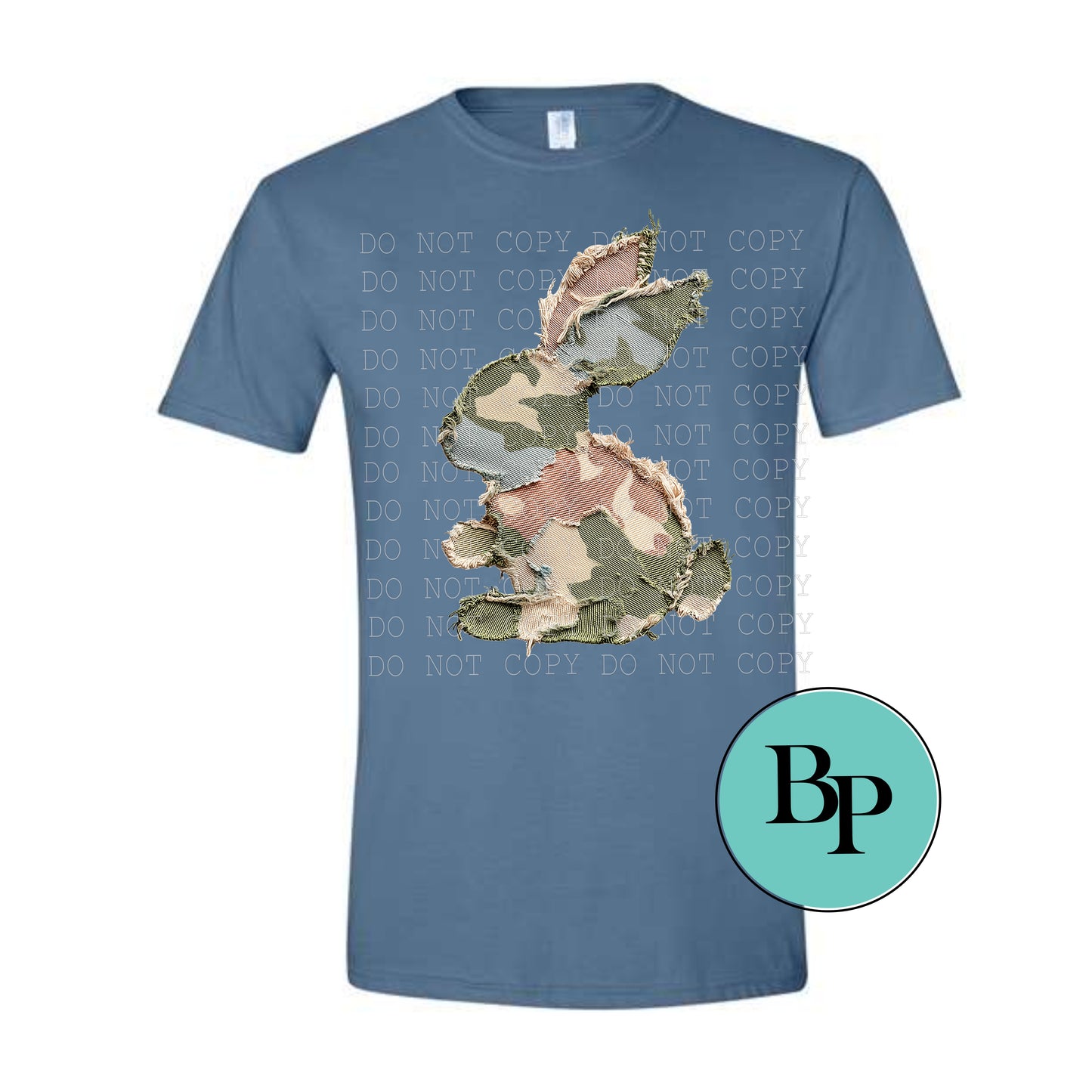 Camo Bunny Faux (fake) Applique design