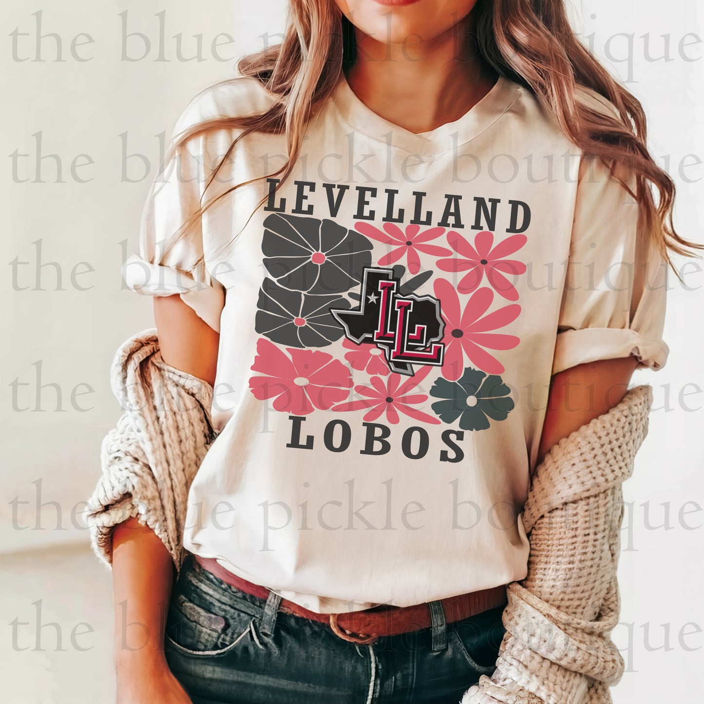 Floral Custom Mascot School Spirit Tee