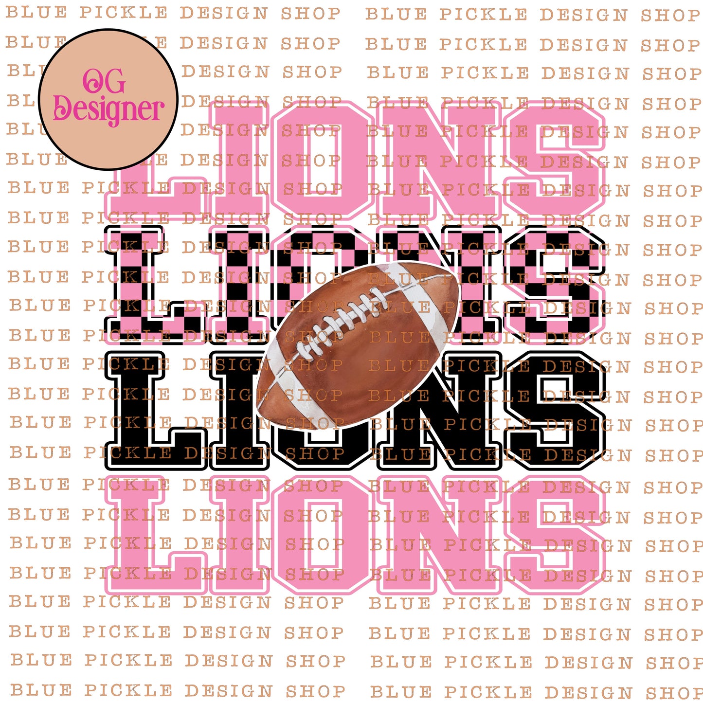 CUSTOM Pink Mascot for October Football - DIGITAL DESIGN