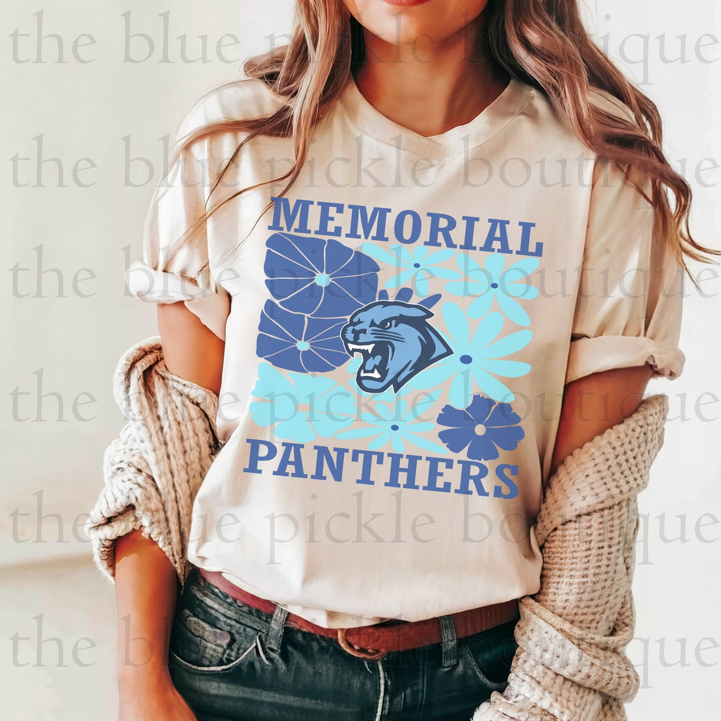 Floral Custom Mascot School Spirit Tee