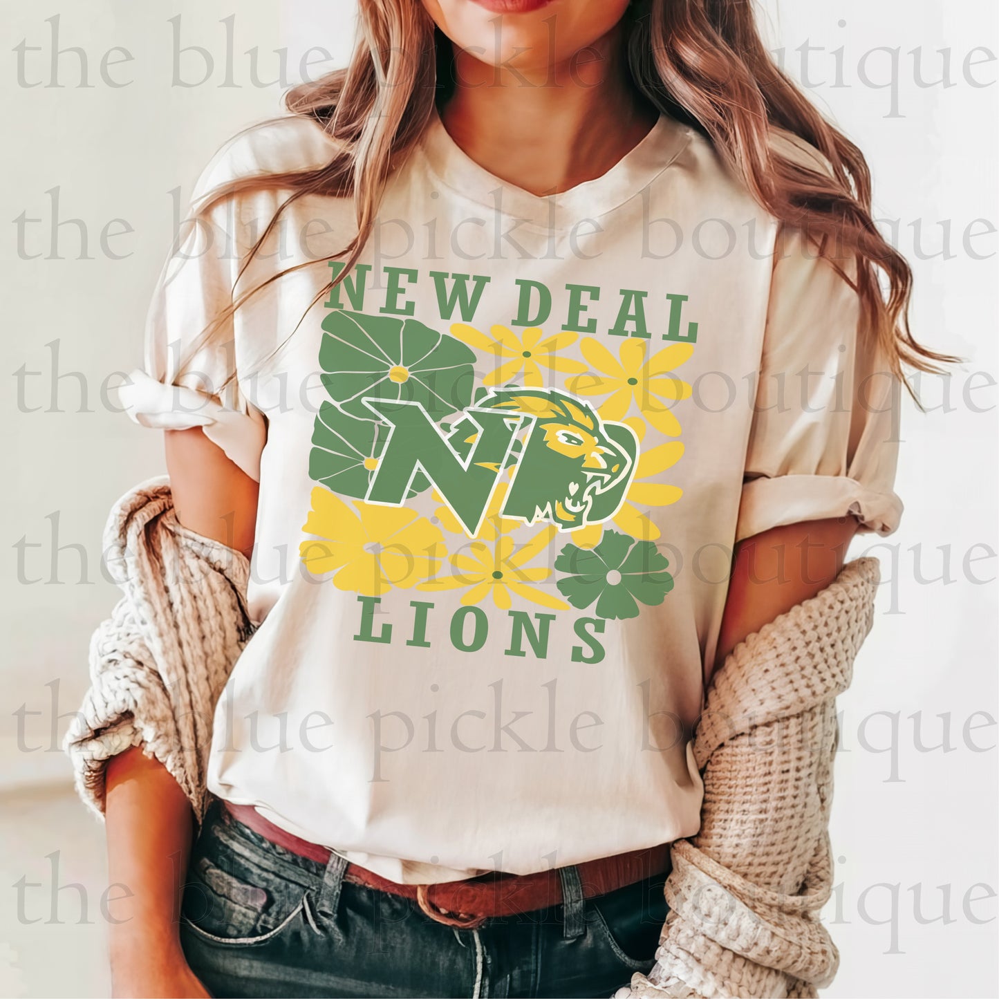 Floral Custom Mascot School Spirit Tee