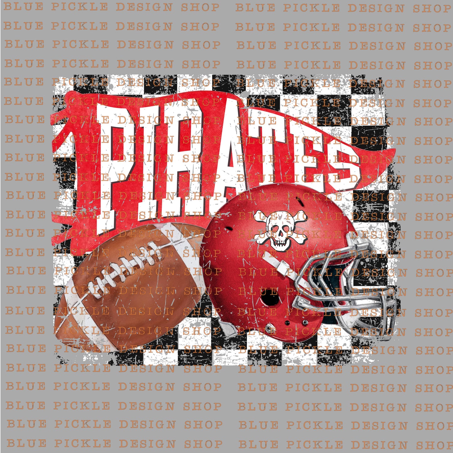 CUSTOM Football Mascot Checkered - DIGITAL DESIGN