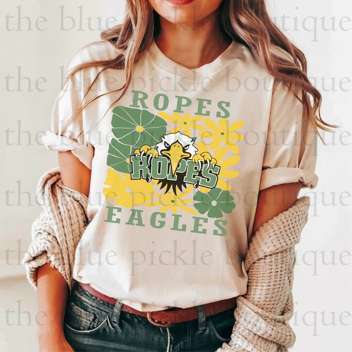 Floral Custom Mascot School Spirit Tee