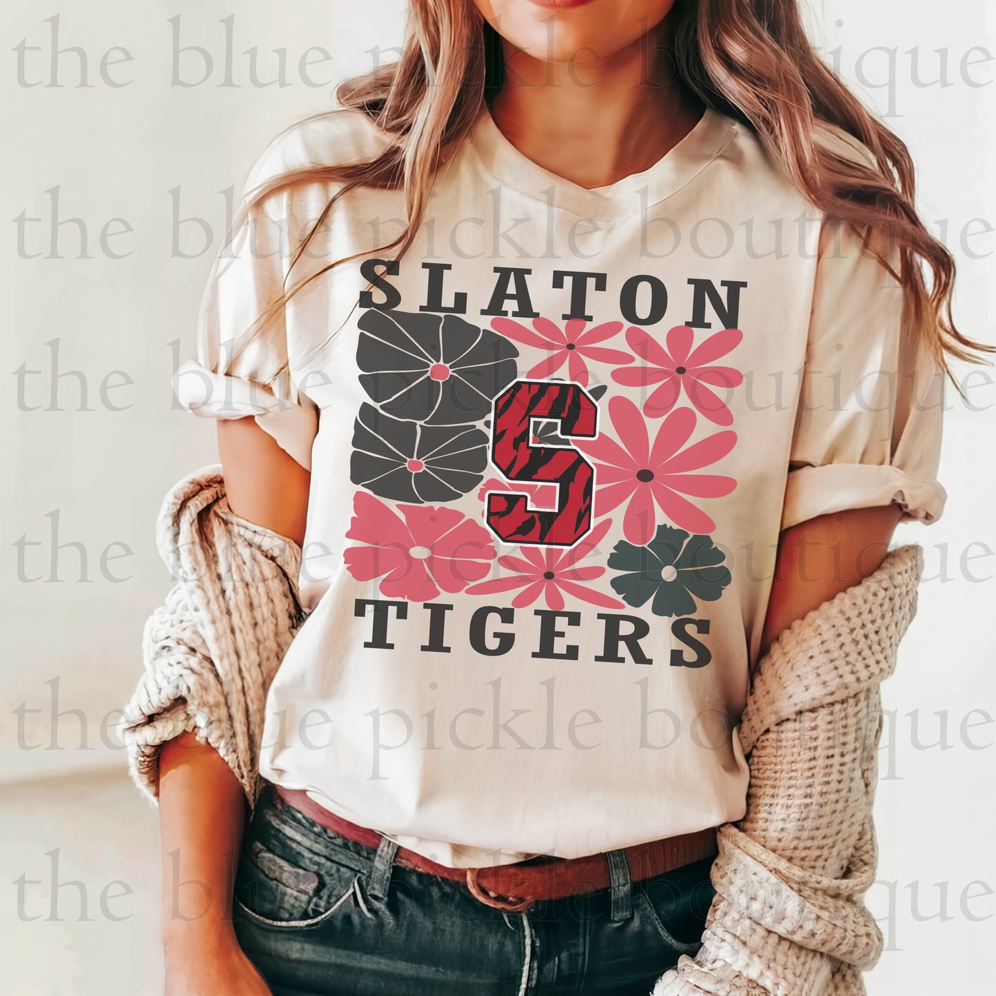 Floral Custom Mascot School Spirit Tee