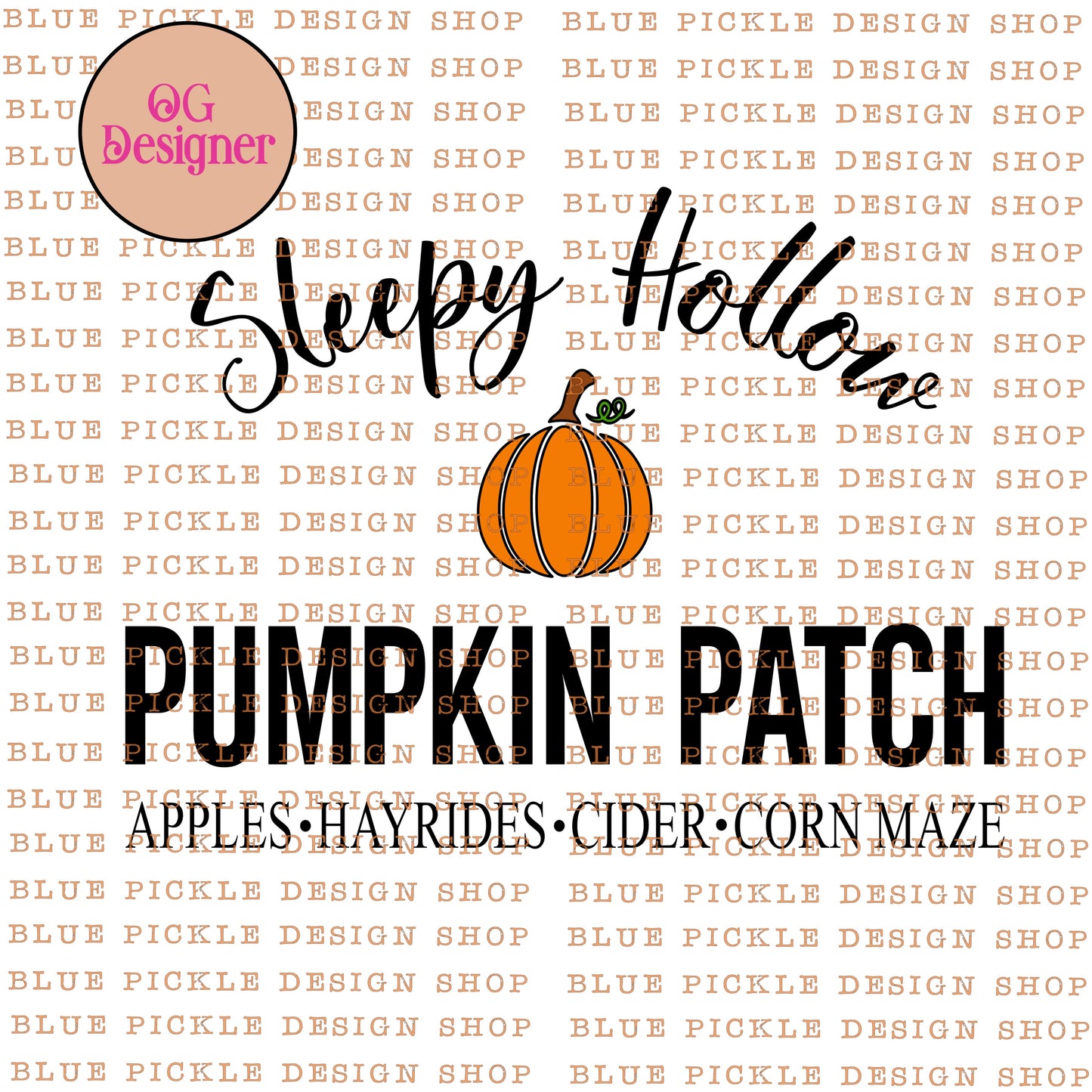 Sleepy Hollow Pumpkin Patch - DIGITAL DESIGN- INSTANT DOWNLOAD
