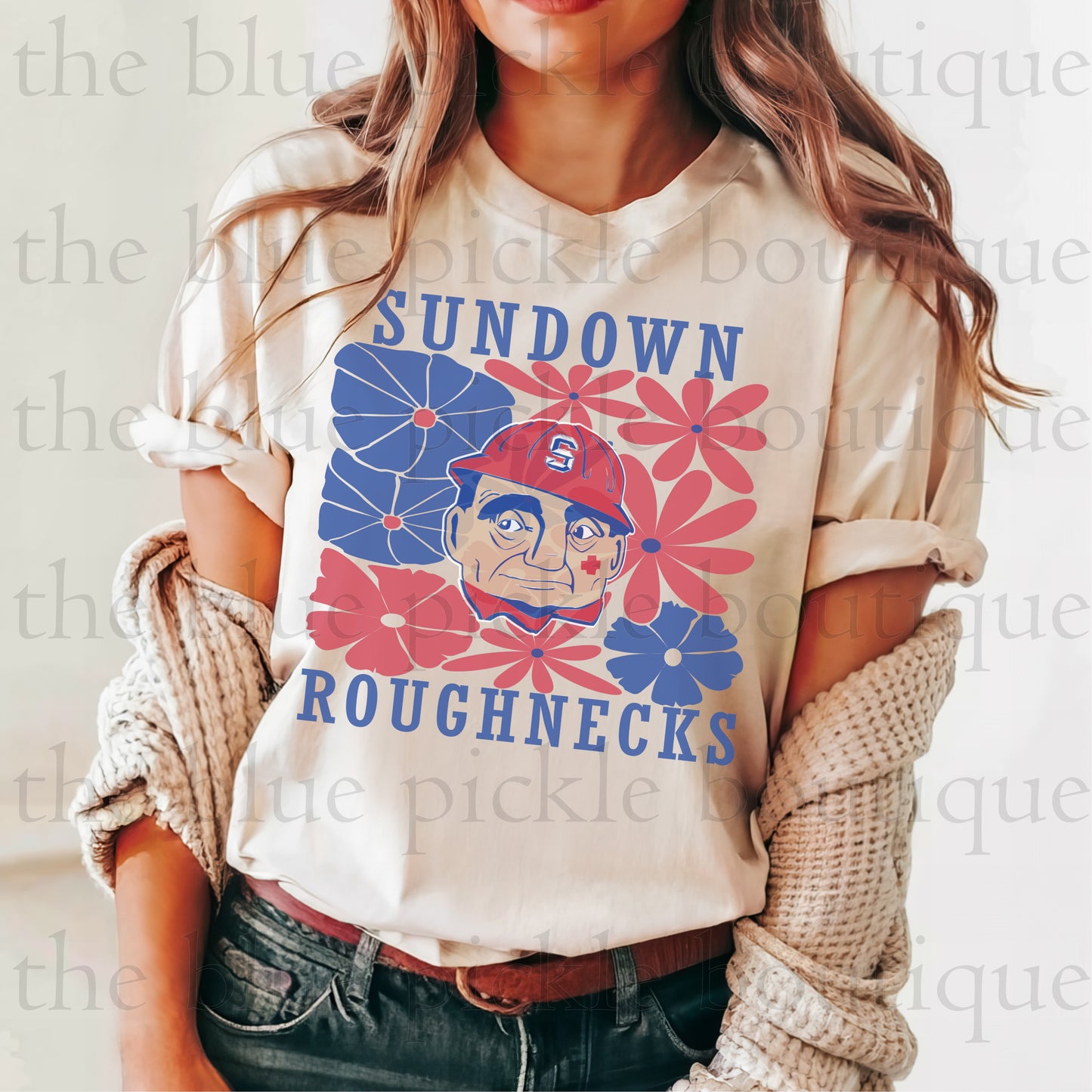 Floral Custom Mascot School Spirit Tee