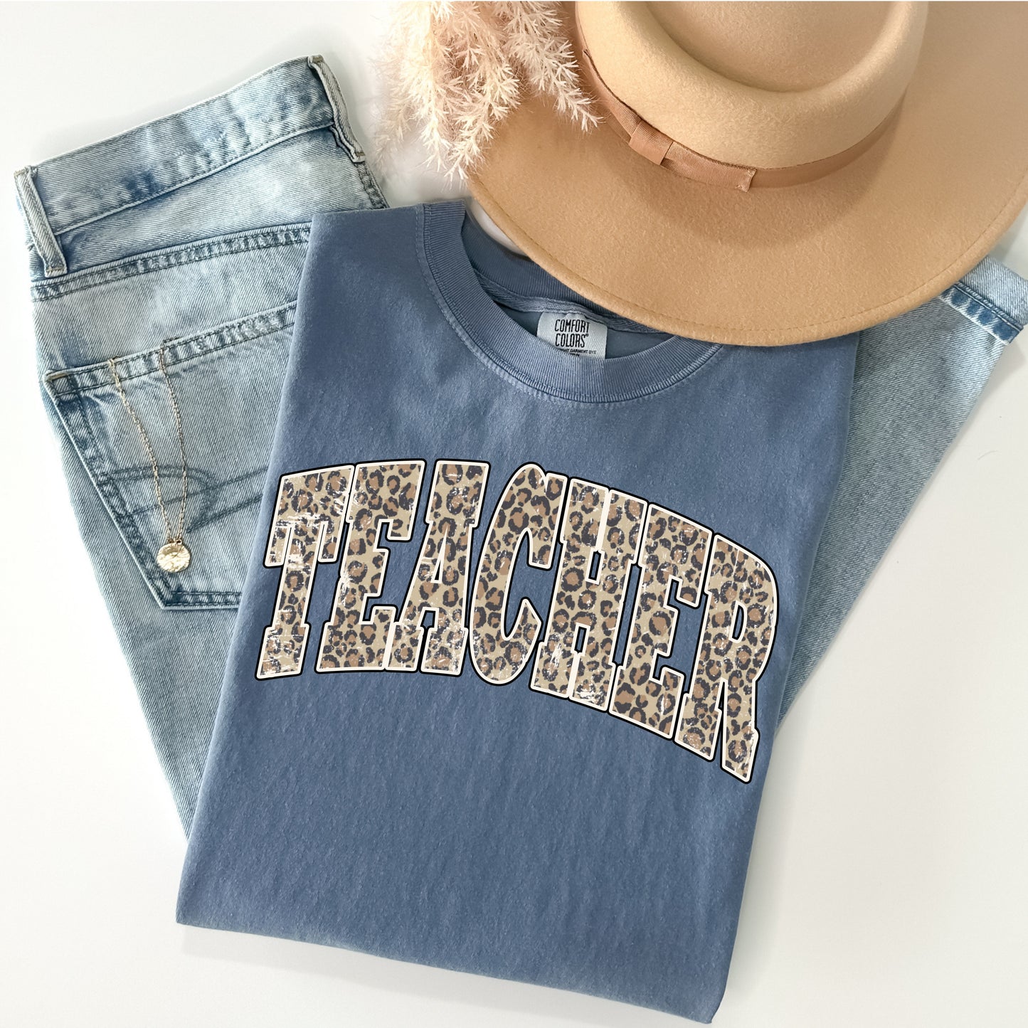 Teacher leopard print distressed - DIGITAL DESIGN- INSTANT DOWNLOAD