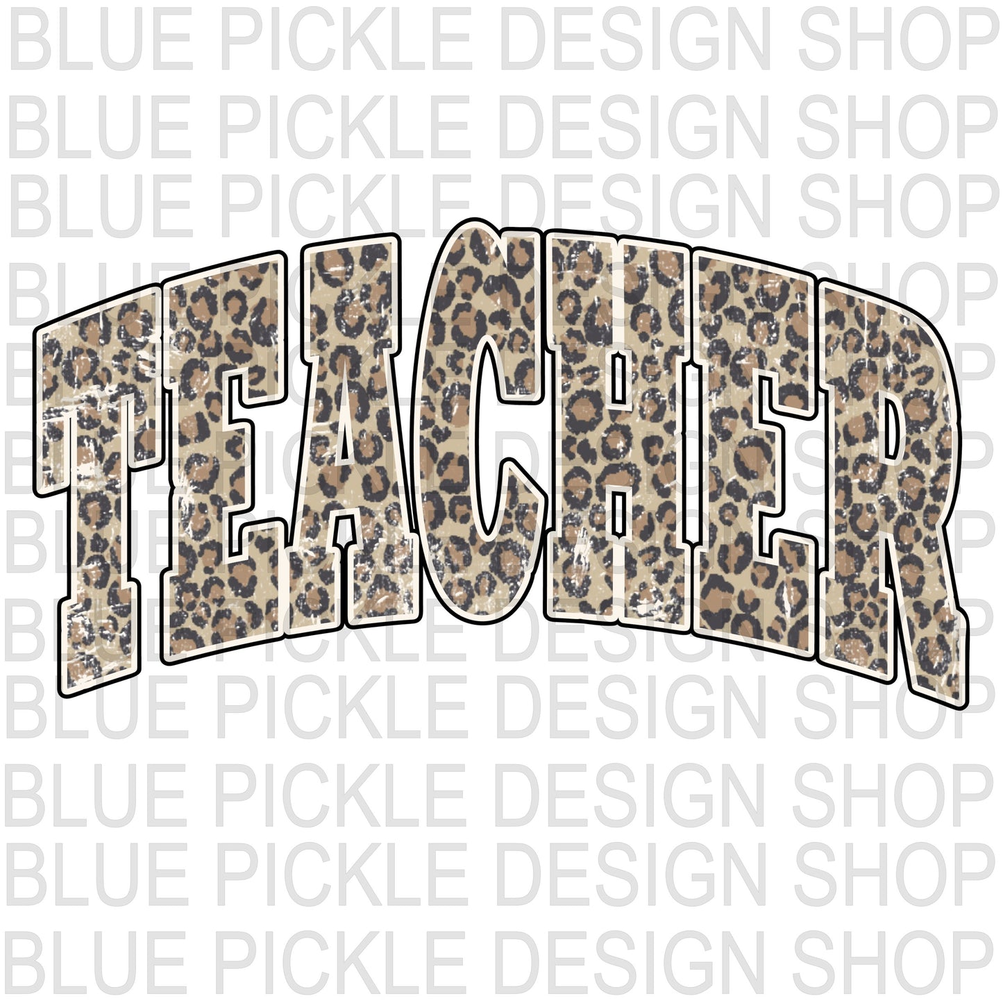 Teacher leopard print distressed - DIGITAL DESIGN- INSTANT DOWNLOAD