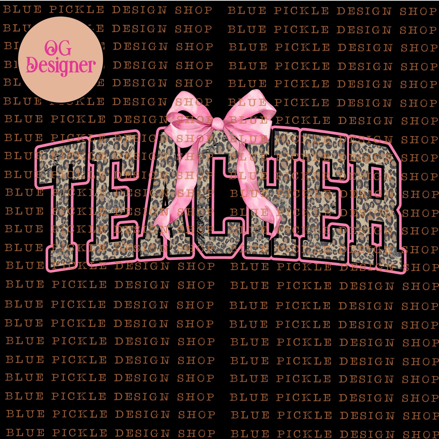 Teacher Pink Leopard - DIGITAL DESIGN- INSTANT DOWNLOAD