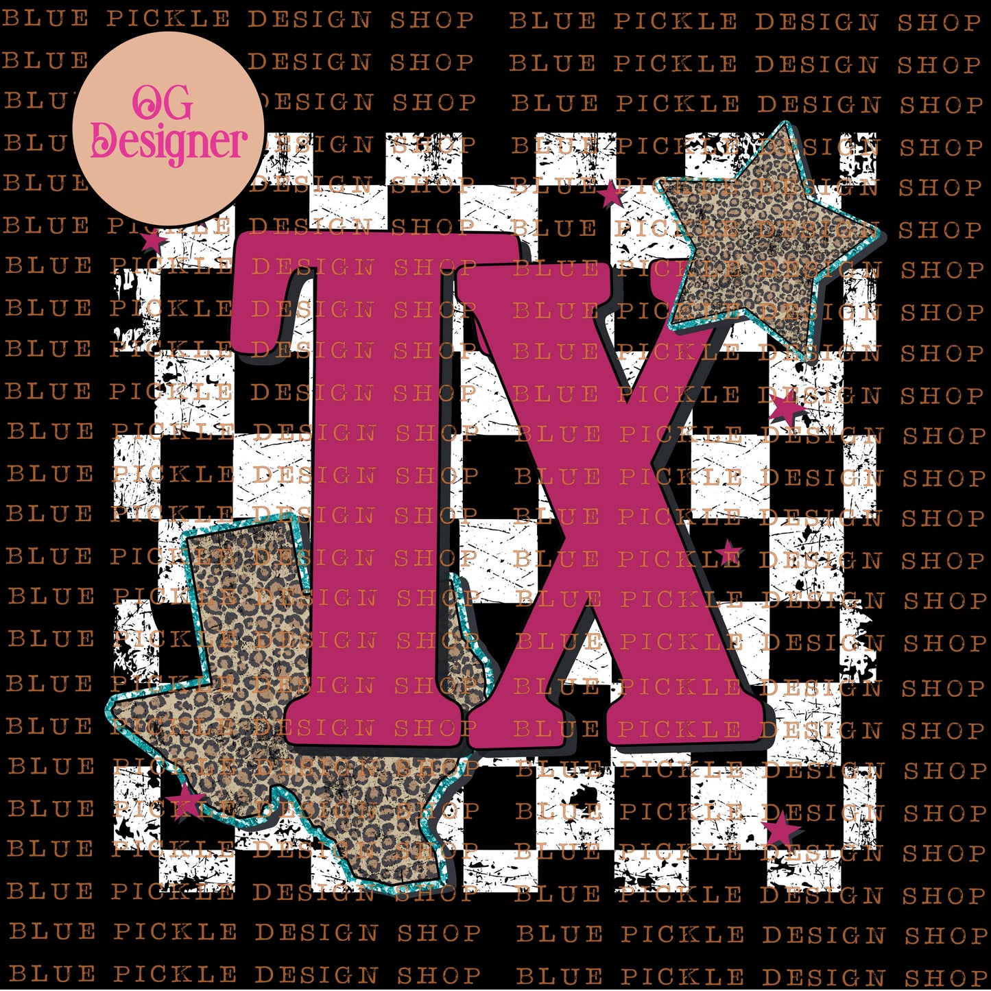 Texas Check and Leopard - DIGITAL DESIGN
