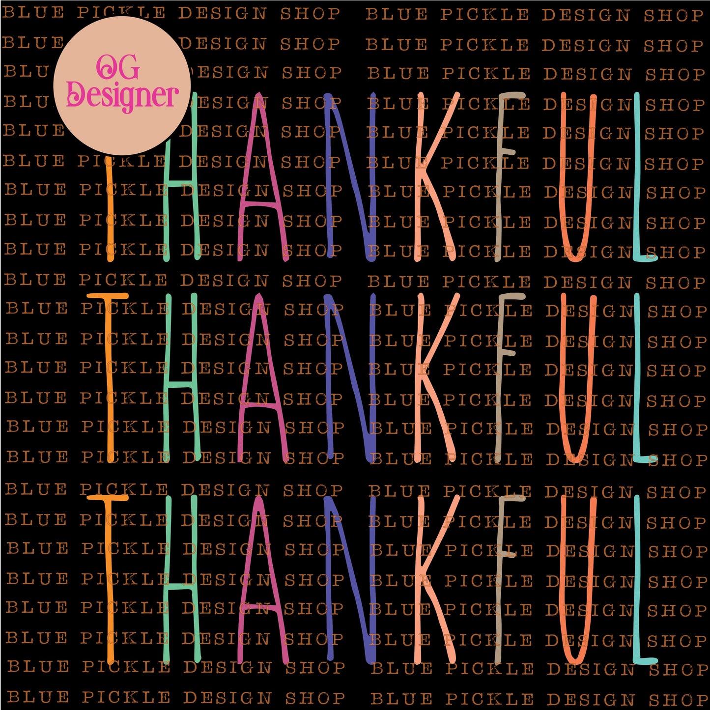 Thankful Colorful - DIGITAL DESIGN- INSTANT DOWNLOAD