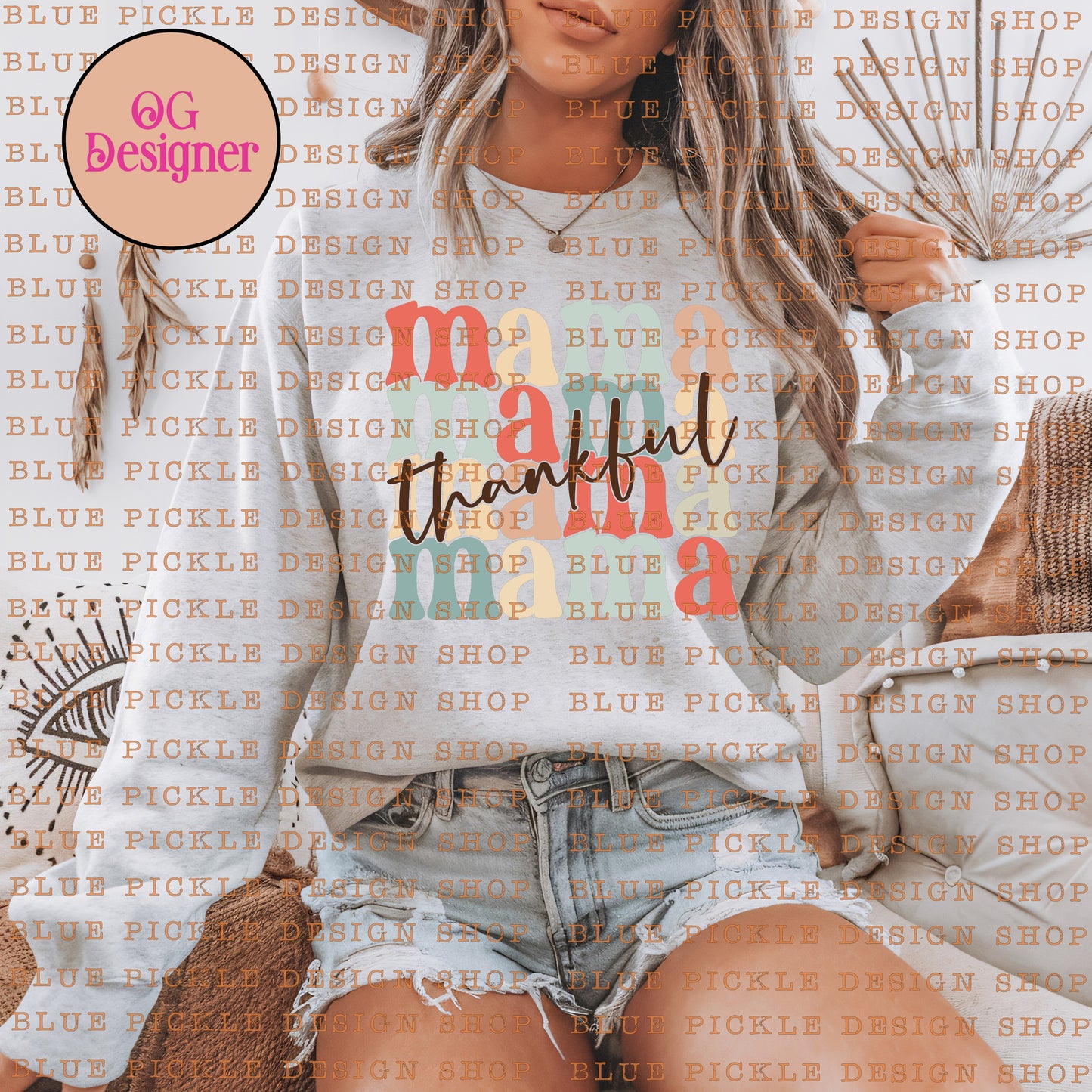 Thankful Mama - DIGITAL DESIGN- INSTANT DOWNLOAD