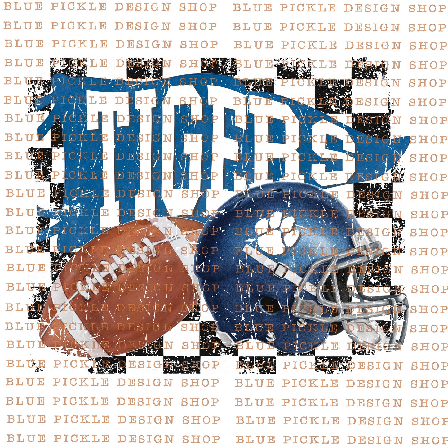 CUSTOM Football Mascot Checkered - DIGITAL DESIGN