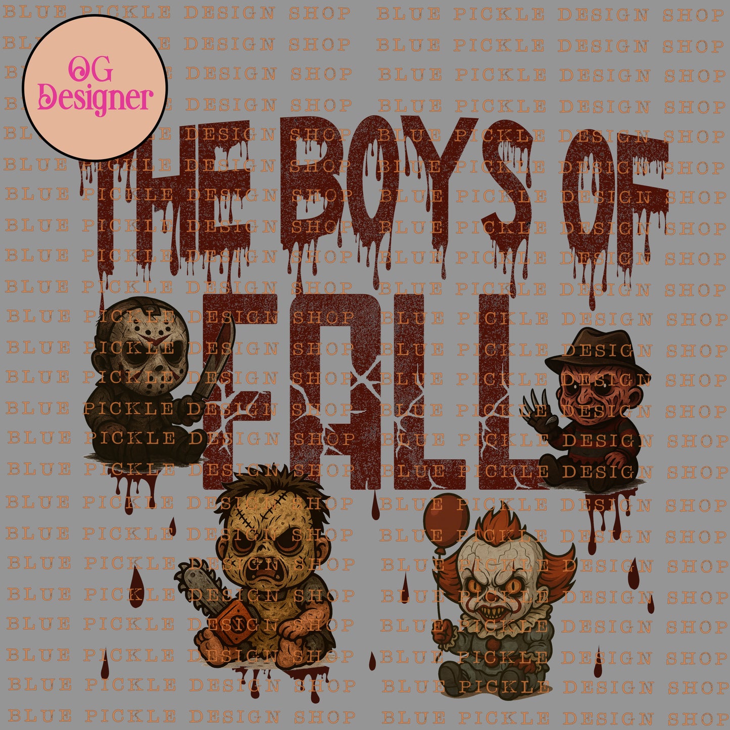 The Boys Of Fall Halloween distressed - DIGITAL DESIGN- INSTANT DOWNLOAD