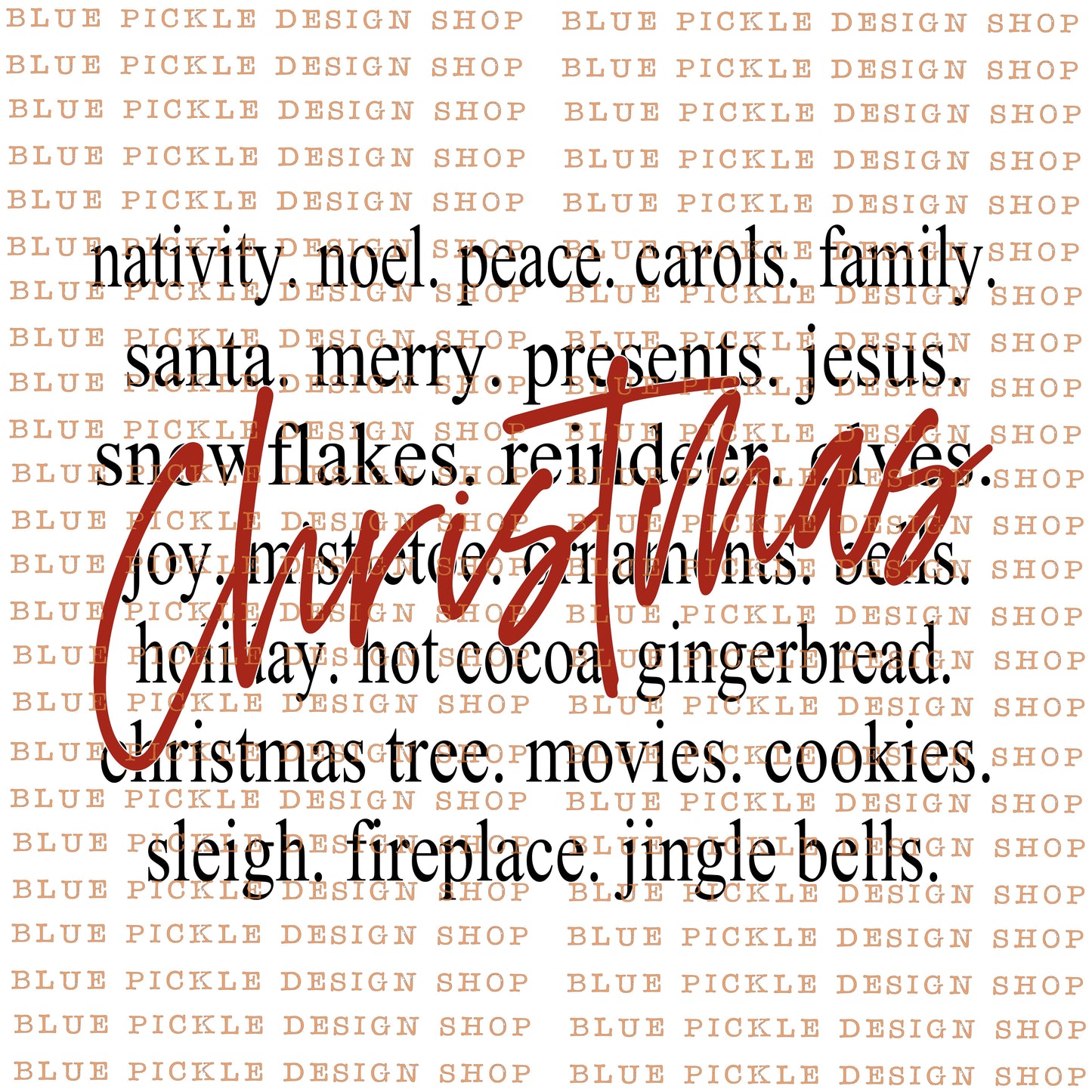 Christmas Words design - DIGITAL DESIGN- INSTANT DOWNLOAD