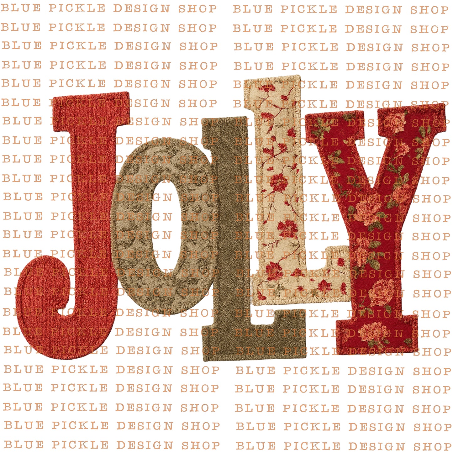 Jolly Faux (fake) Fabric - DIGITAL DESIGN- INSTANT DOWNLOAD