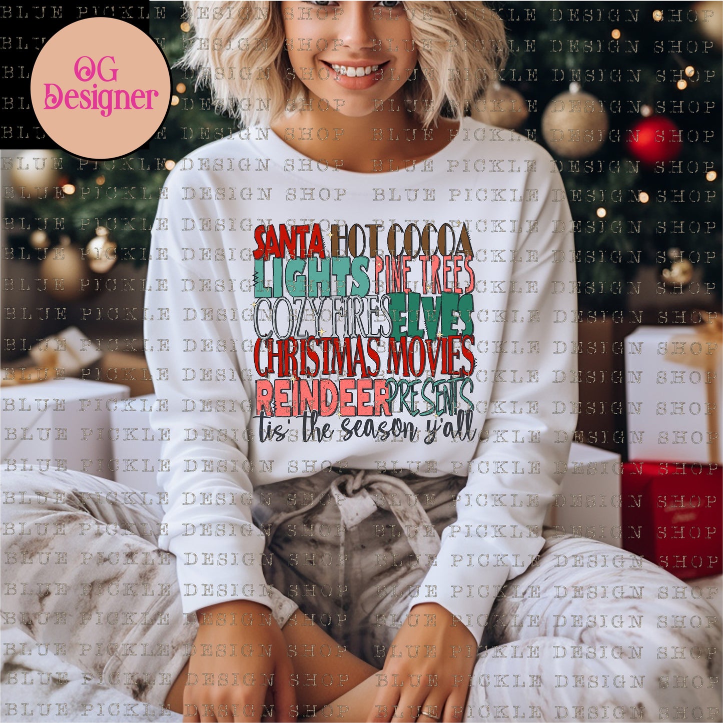 Tis The Season Y'all (and no y'all) - DIGITAL DESIGN- INSTANT DOWNLOAD