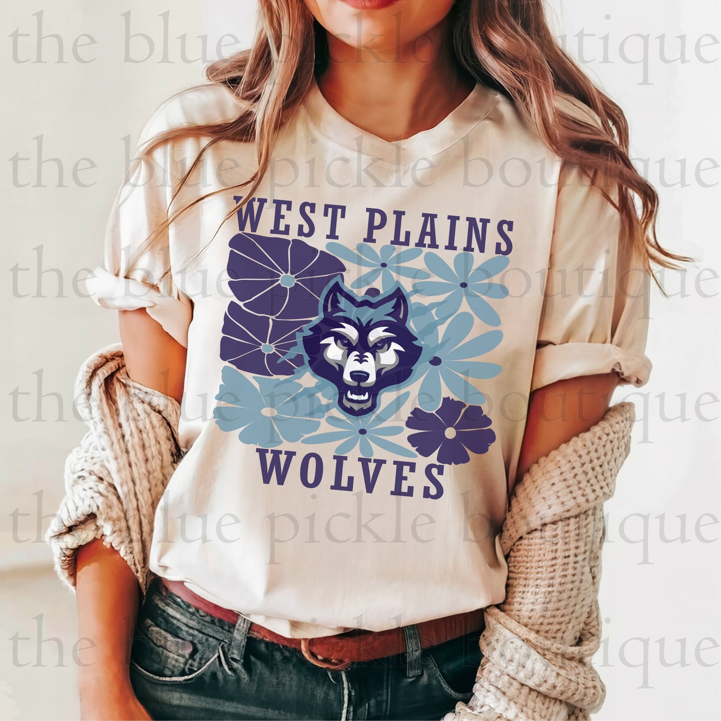 Floral Custom Mascot School Spirit Tee