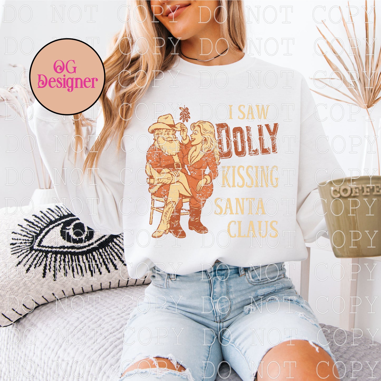 I saw Dolly kissing Santa Claus - DIGITAL DESIGN- INSTANT DOWNLOAD