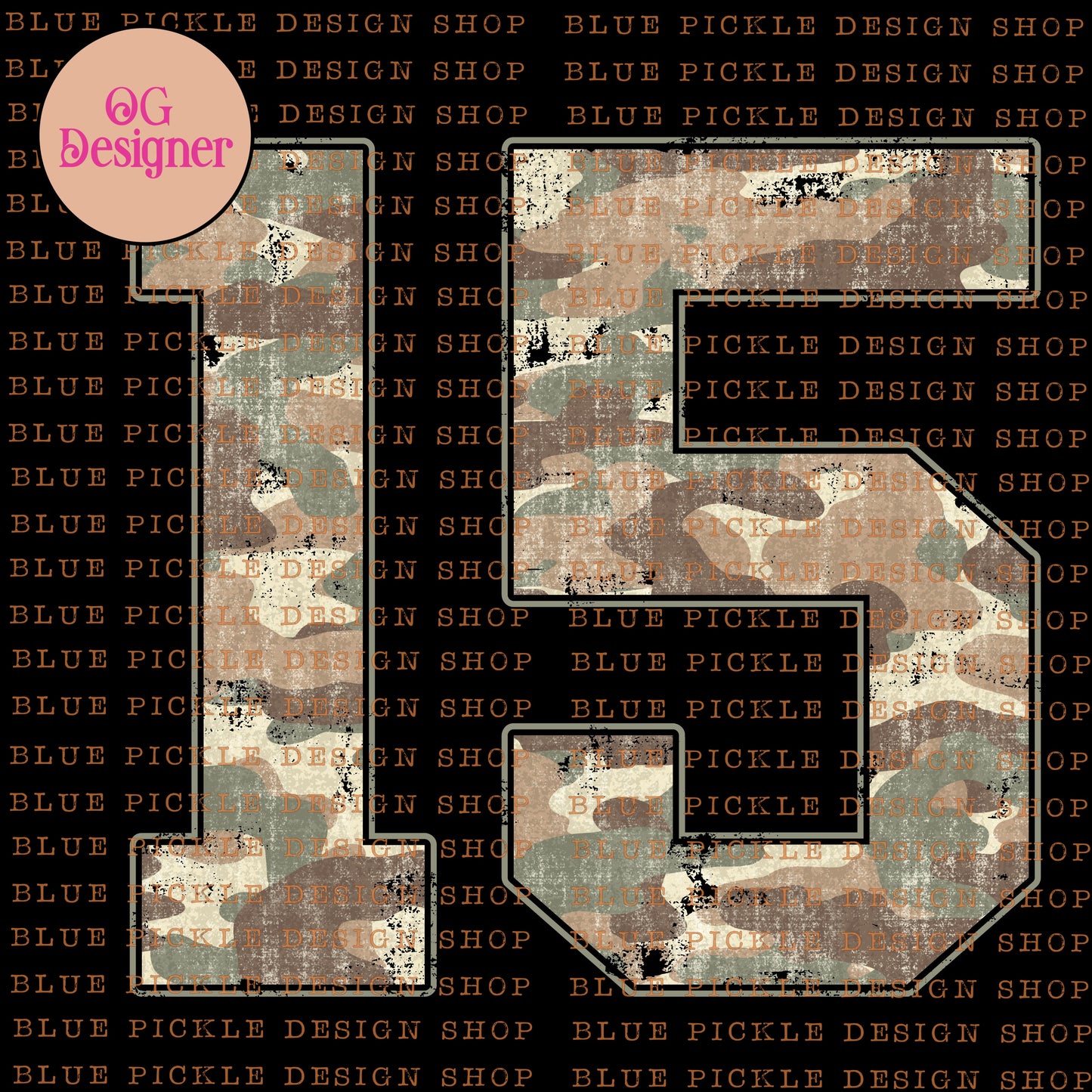 Custom Camo Number  - DIGITAL DESIGN