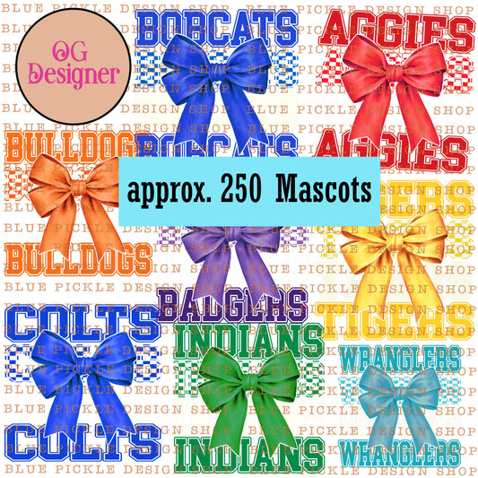 Mascot Bow/Check Bundle  - DIGITAL DESIGN - ORIGINAL DESIGNER