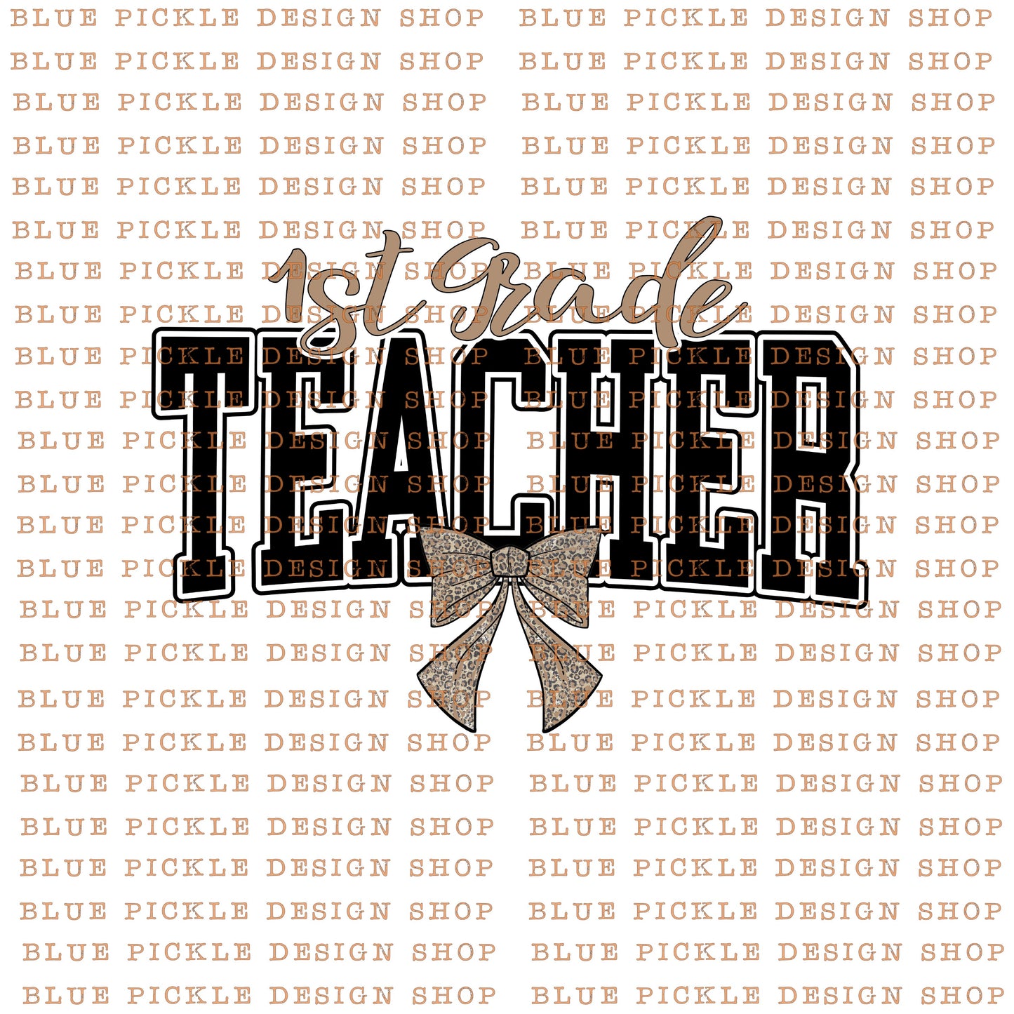 Teacher Leopard Bow - DIGITAL DESIGN- INSTANT DOWNLOAD