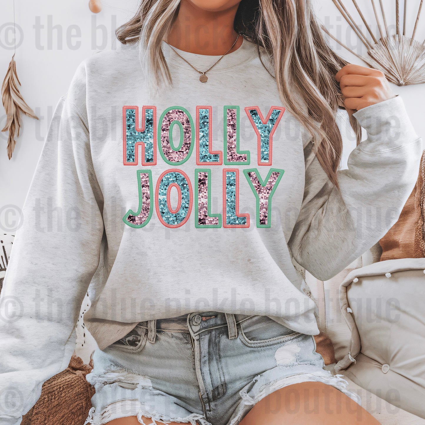 Holly Jolly Faux Sequin