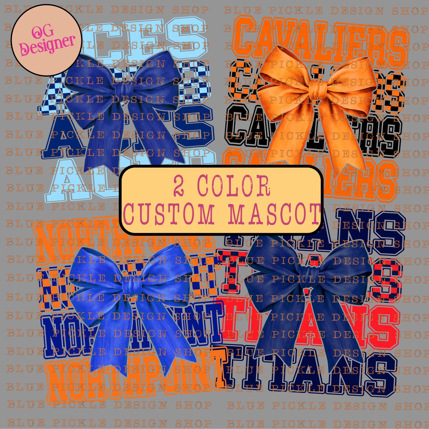 CUSTOM BOW MASCOT - DIGITAL DESIGN - ** 2 or more CUSTOM COLORS **