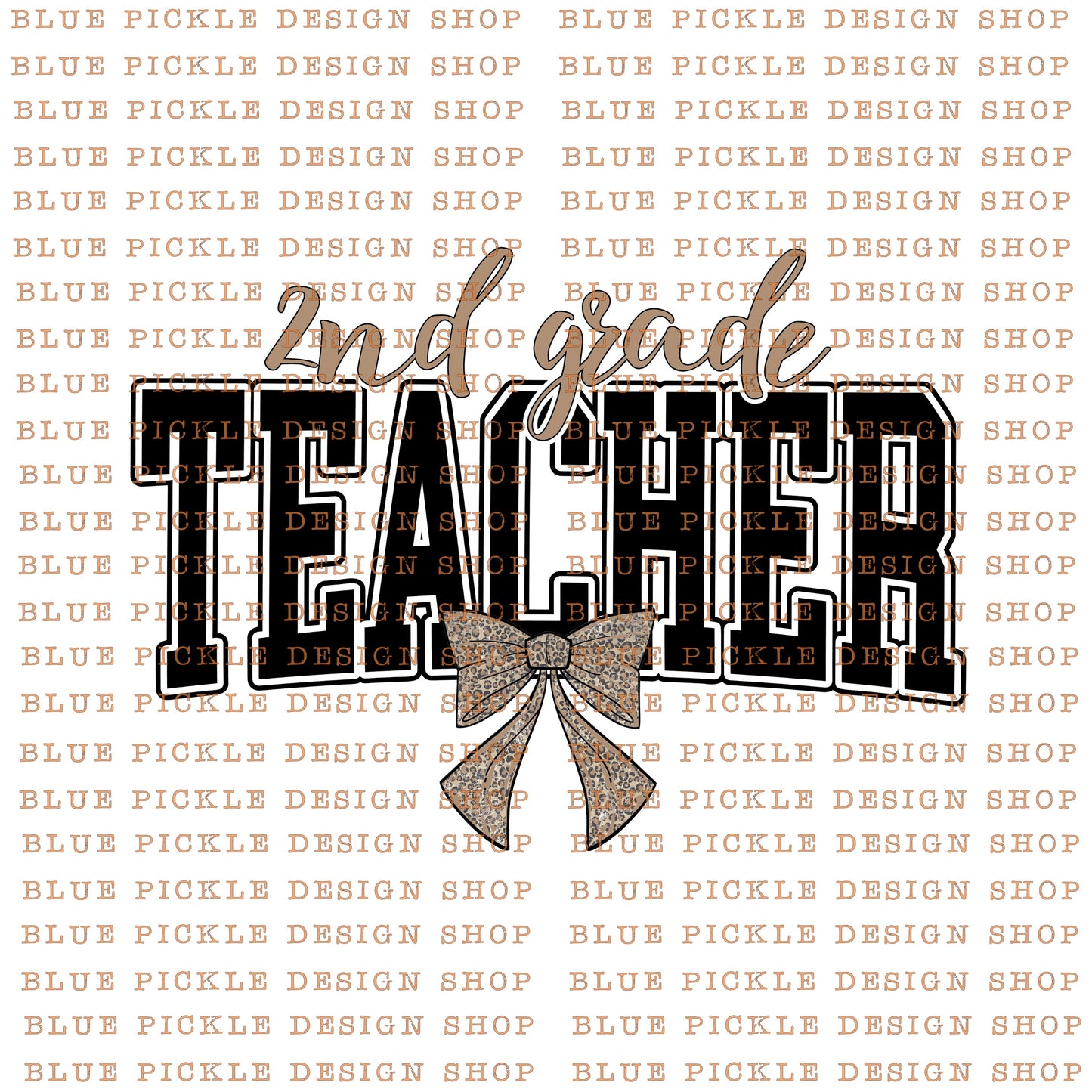 Teacher Leopard Bow - DIGITAL DESIGN- INSTANT DOWNLOAD
