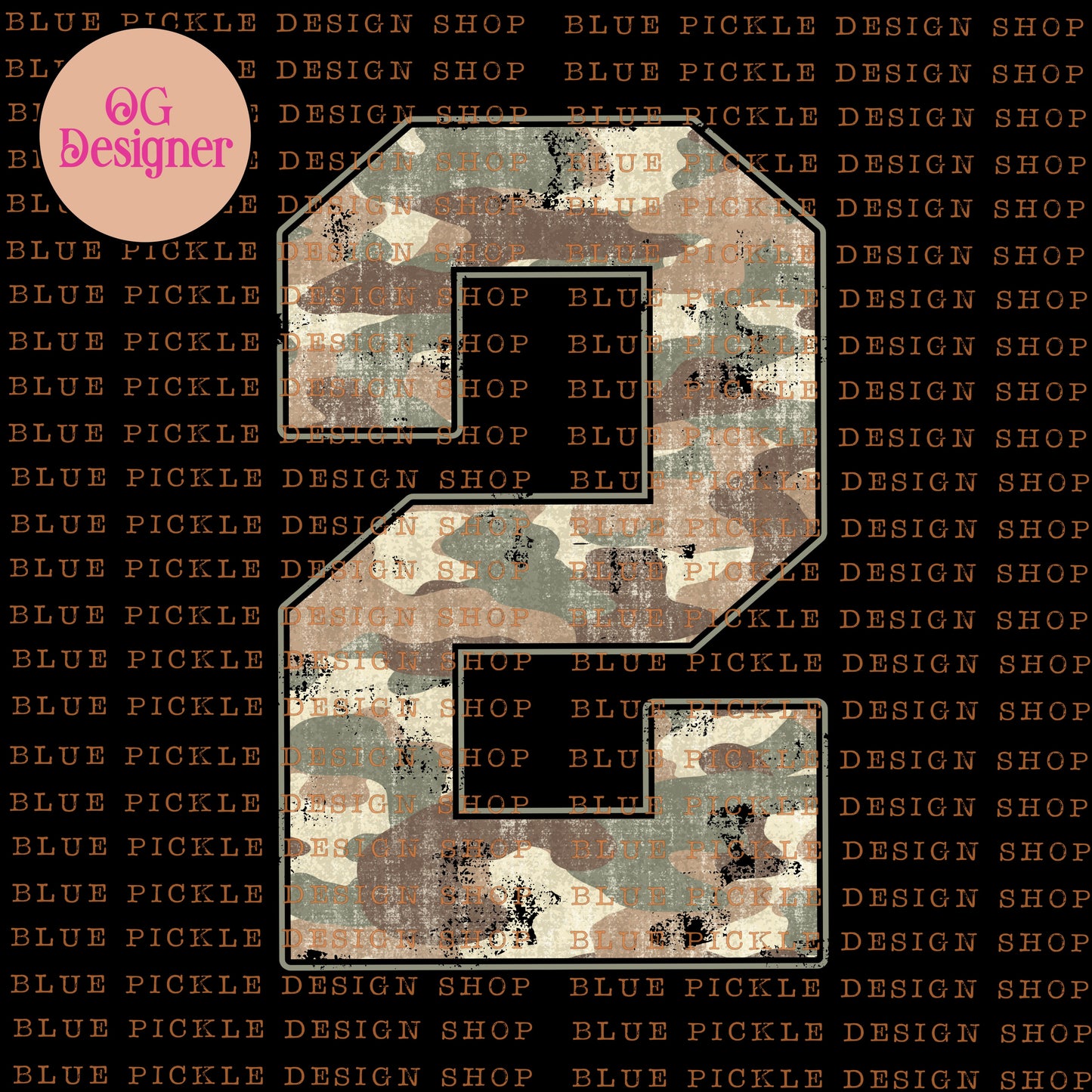 Custom Camo Number  - DIGITAL DESIGN
