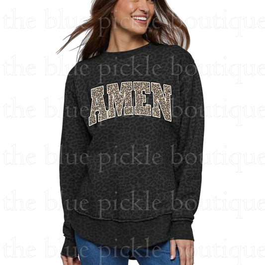 Leopard on Leopard Amen Tunic Sweatshirt