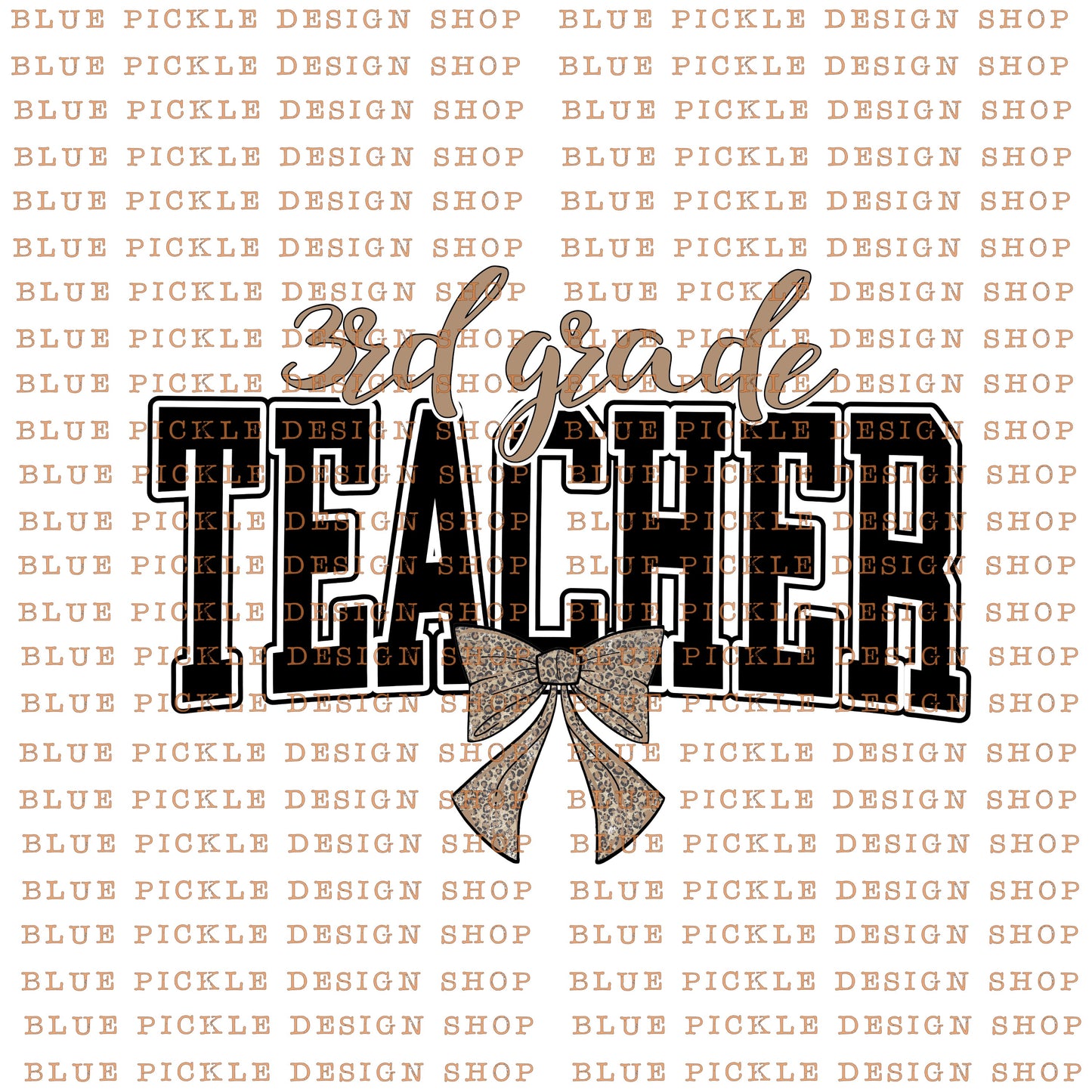 Teacher Leopard Bow - DIGITAL DESIGN- INSTANT DOWNLOAD